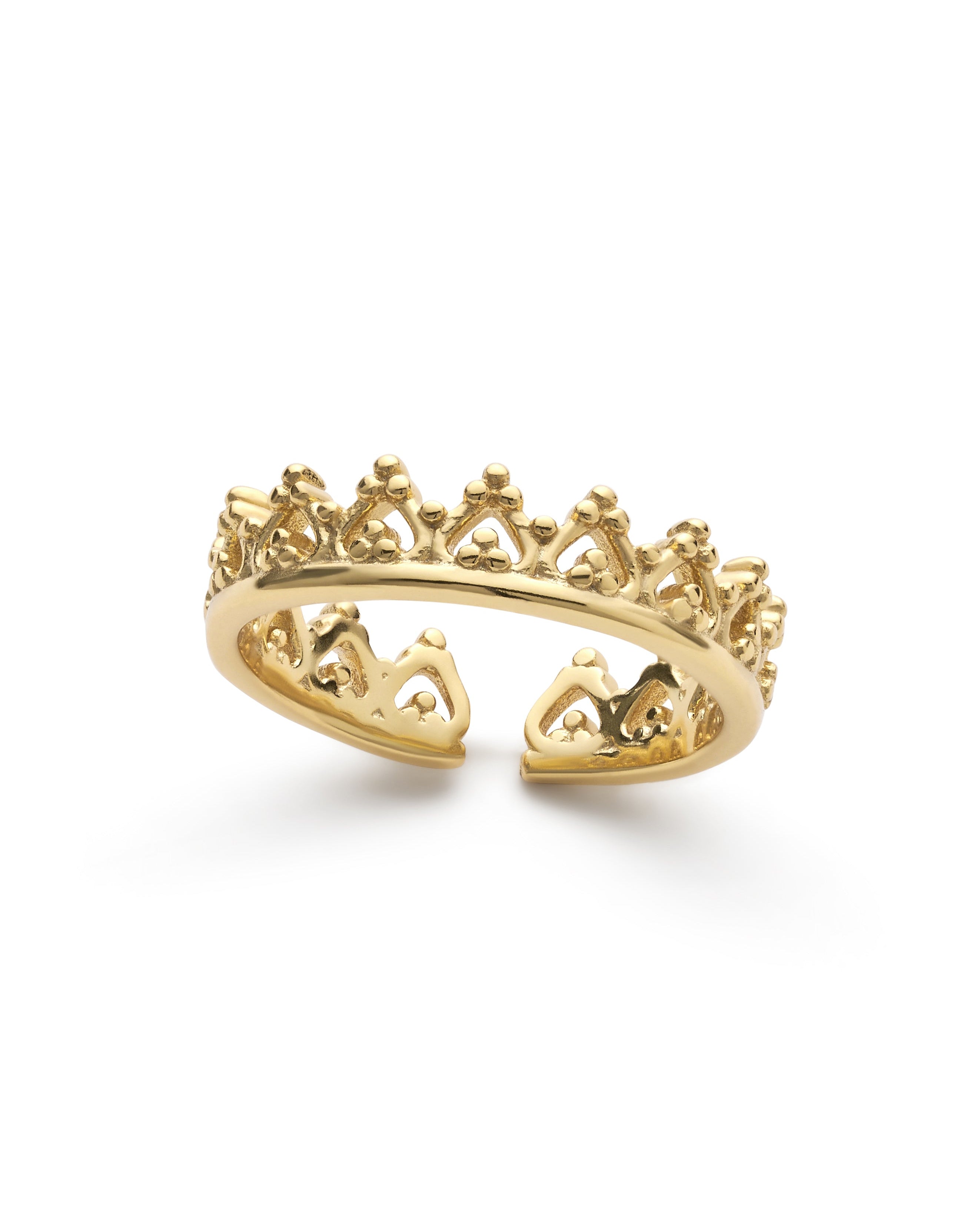 14K Dainty Gold Crown Ring - Rings - Elk & Bloom