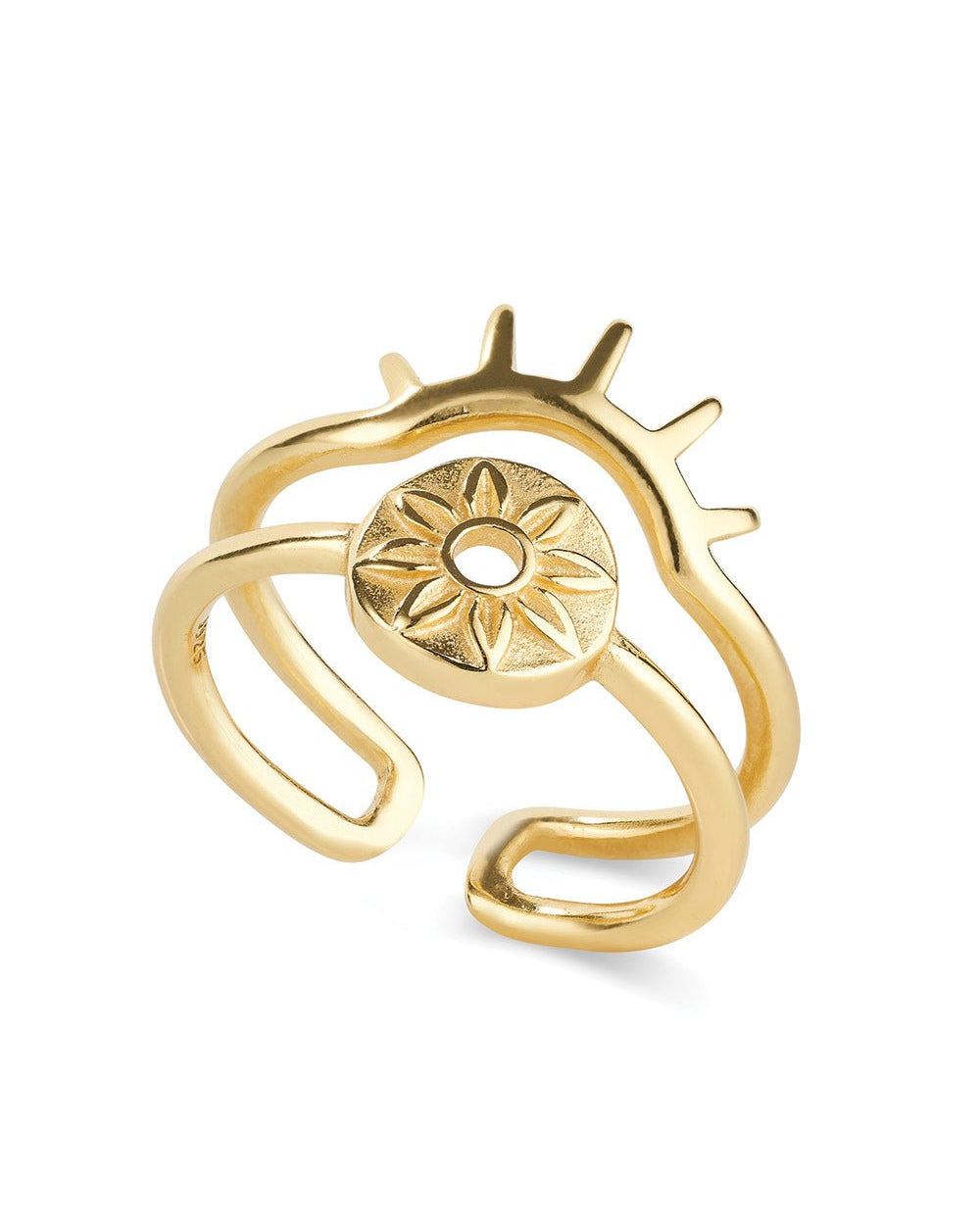 14K Dainty Gold Sun Ring - Rings - Elk & Bloom