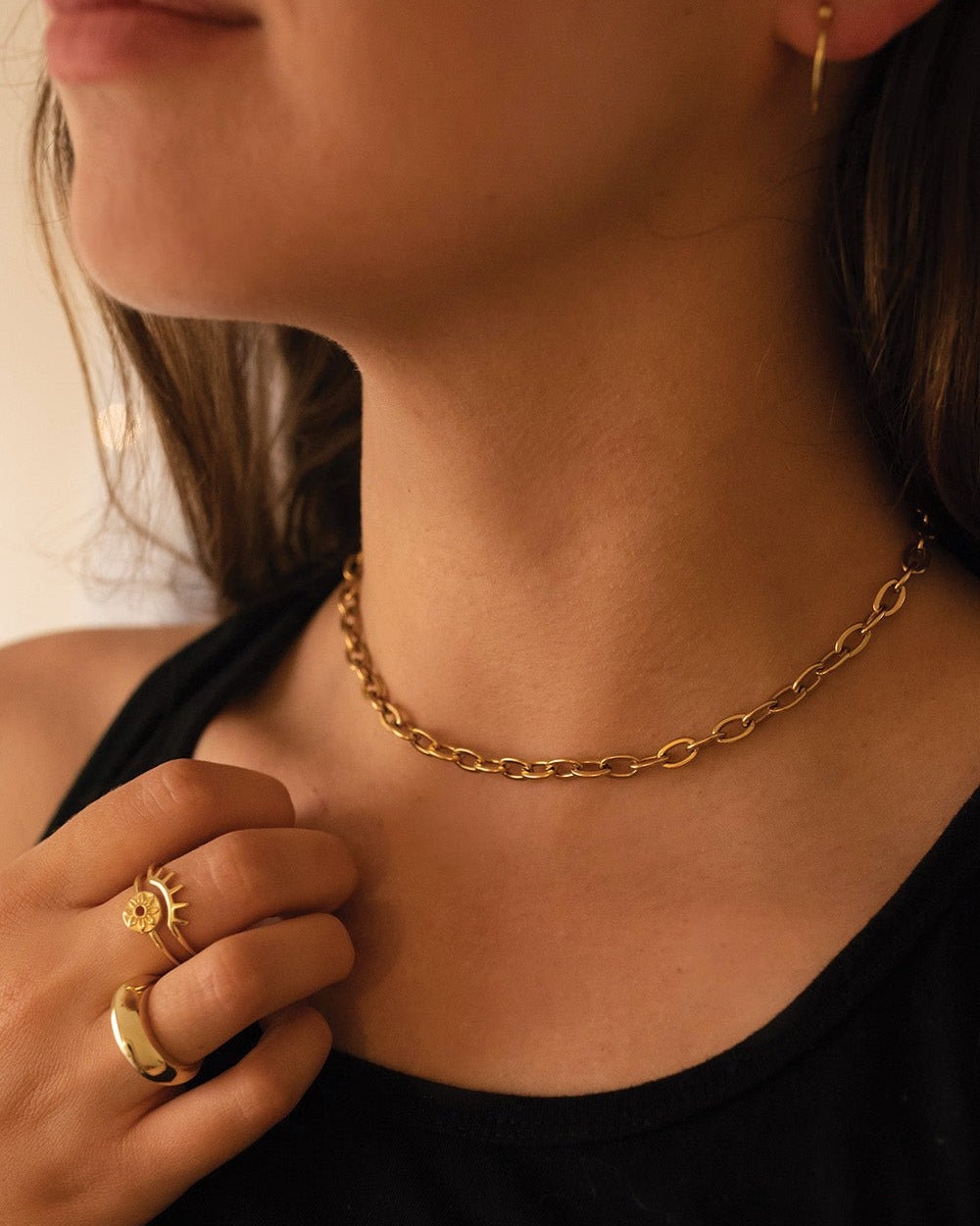 14K Dainty Gold Sun Ring - Rings - Elk & Bloom