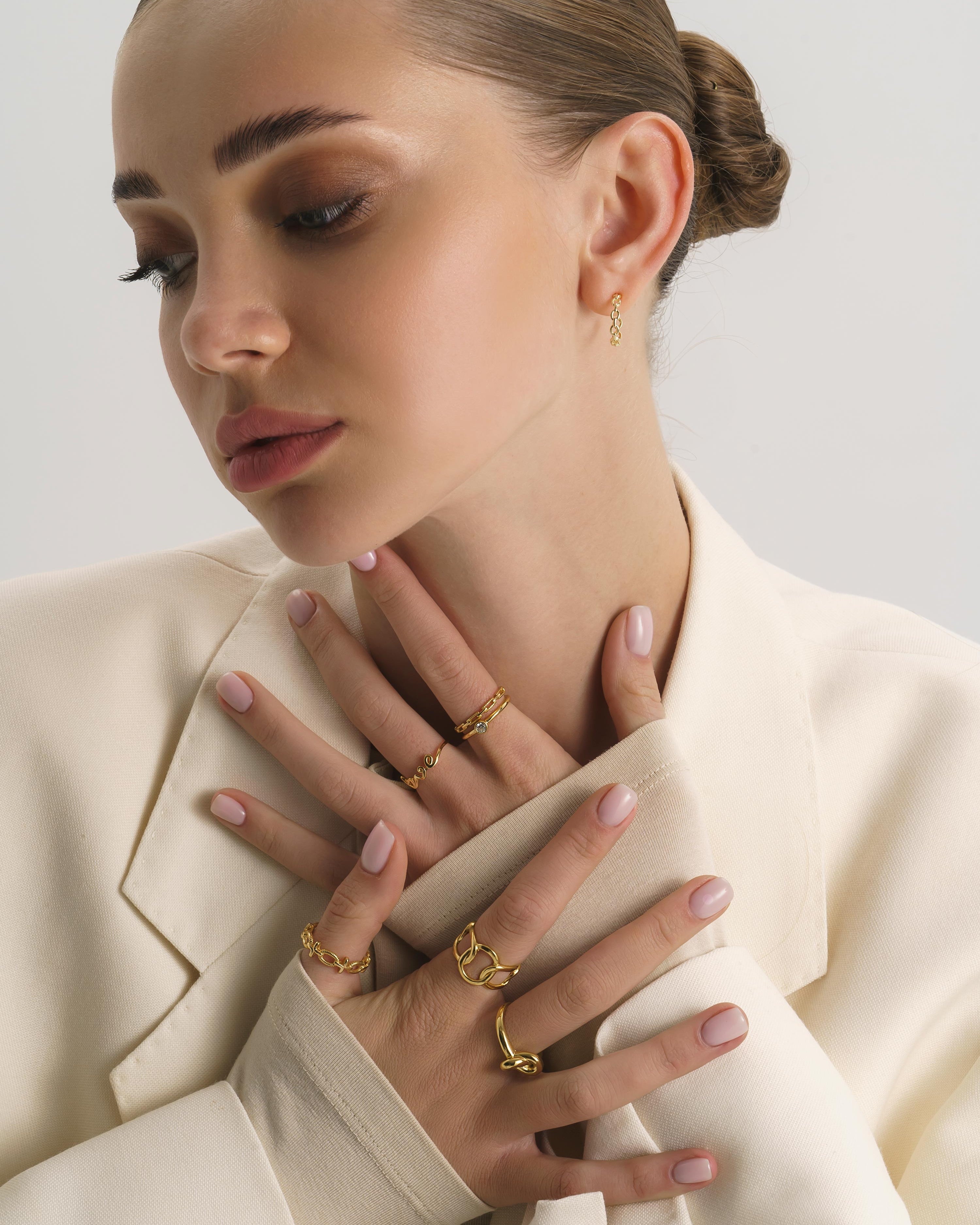 14K Gold Chain Link Ring - Rings - Elk & Bloom