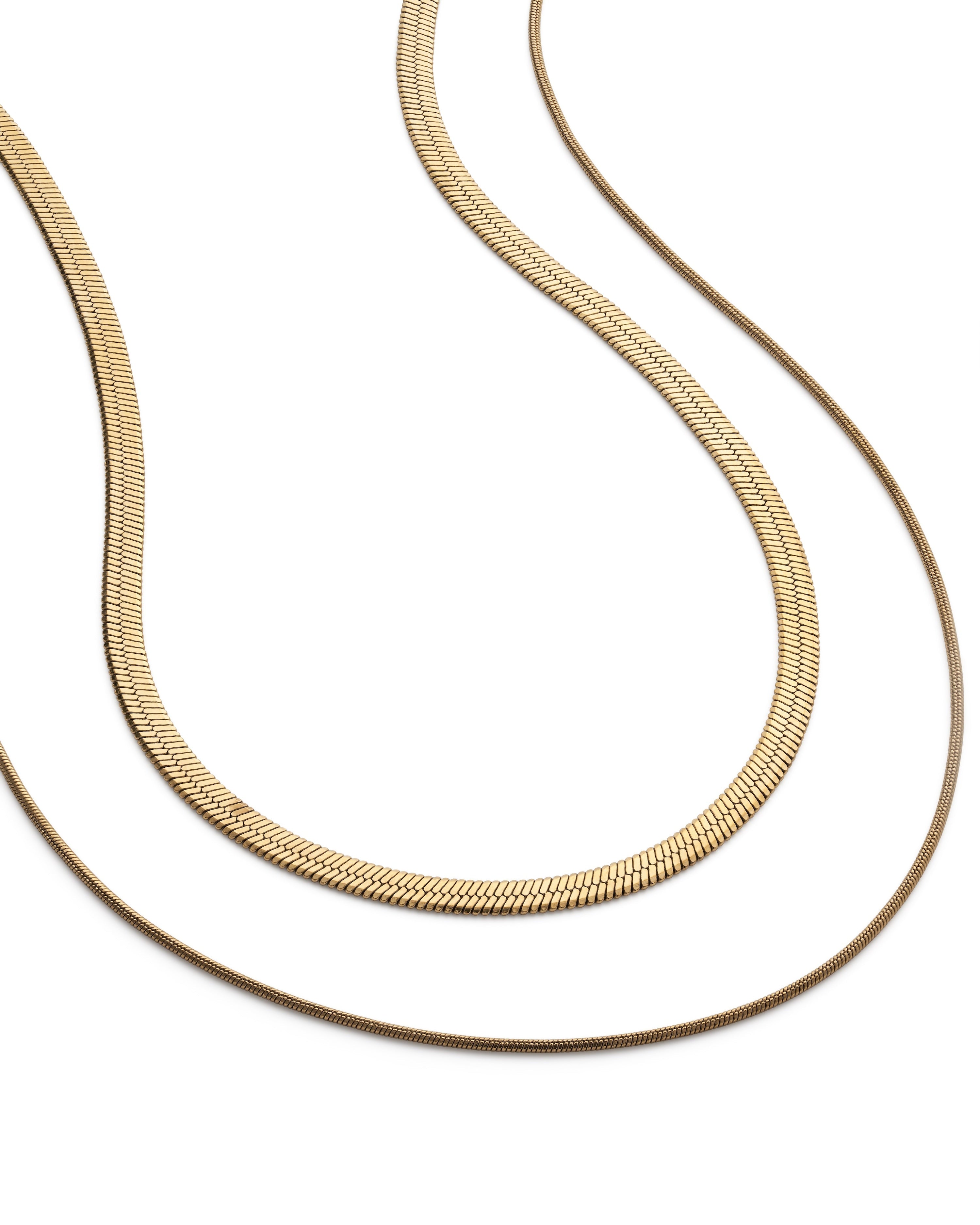 14K Gold Double Snake Chain Choker - Necklaces - Elk & Bloom