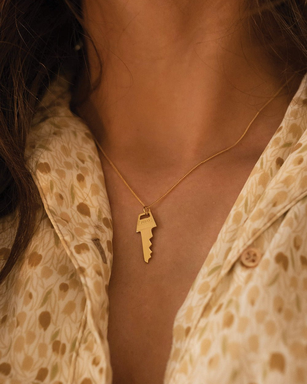 14K Gold Key Necklace - Necklaces - Elk & Bloom