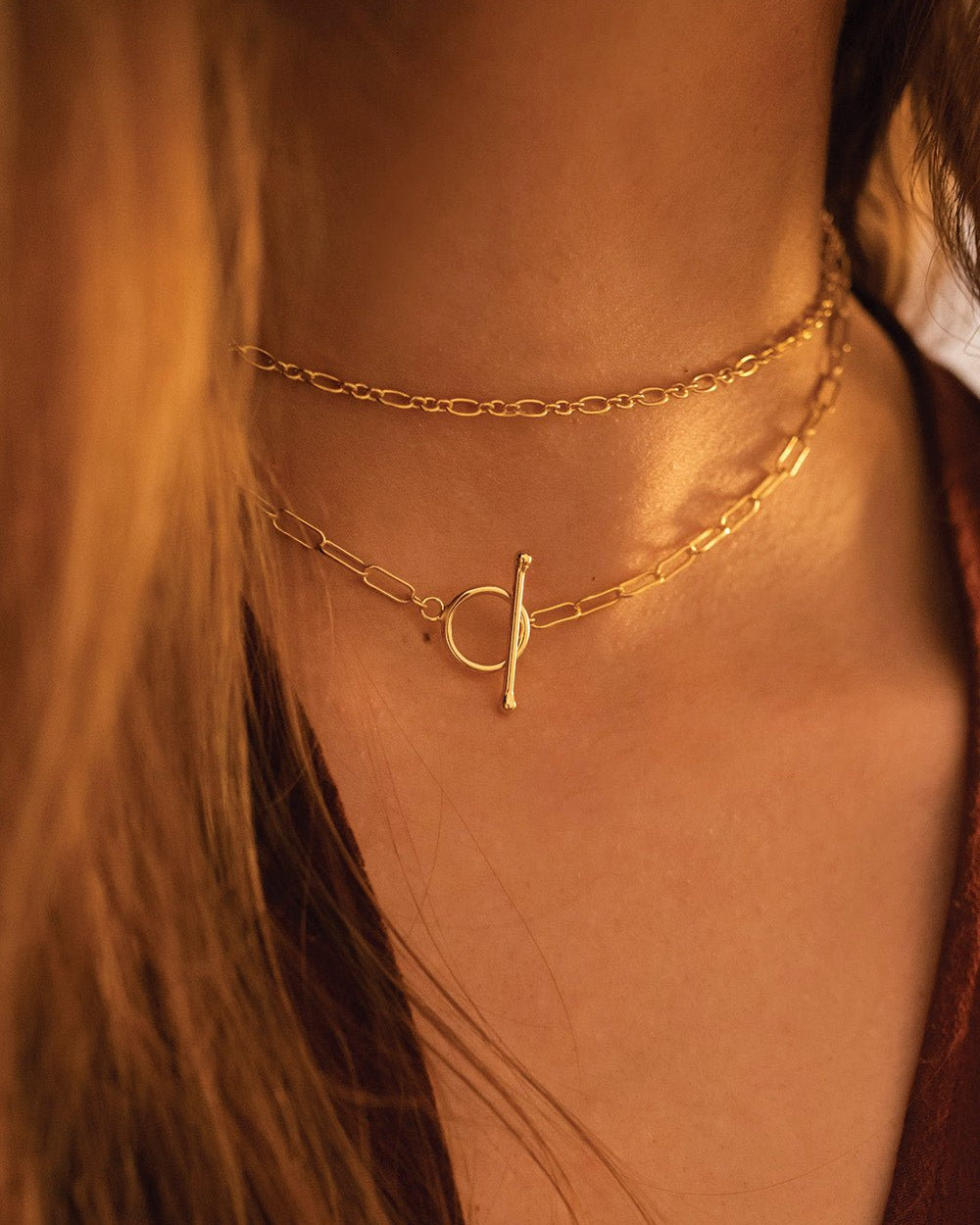14K Gold Link Chain Minimalist Choker - Necklaces - Elk & Bloom