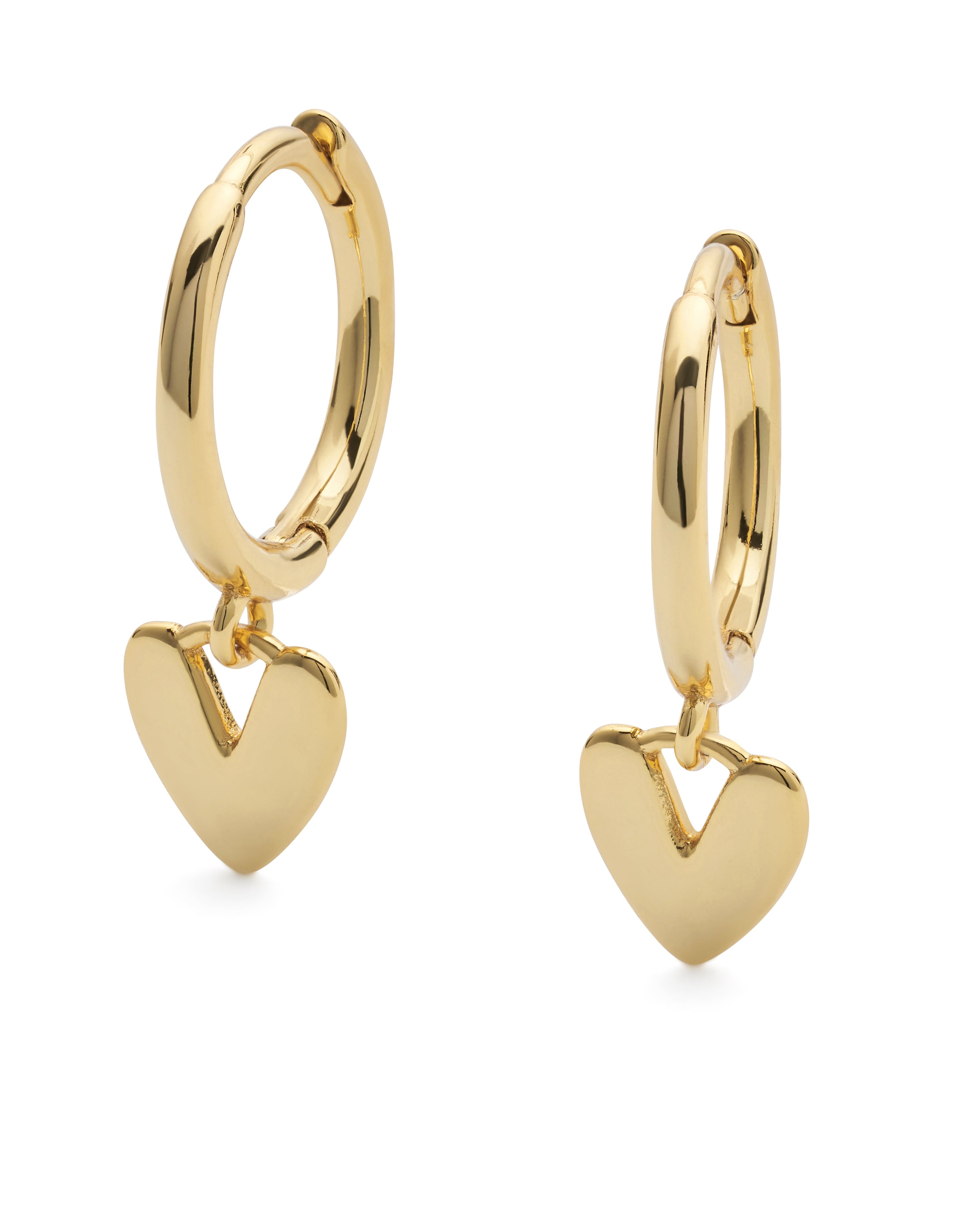 14k Gold Love Heart Hoop Earrings - Earrings - Elk & Bloom