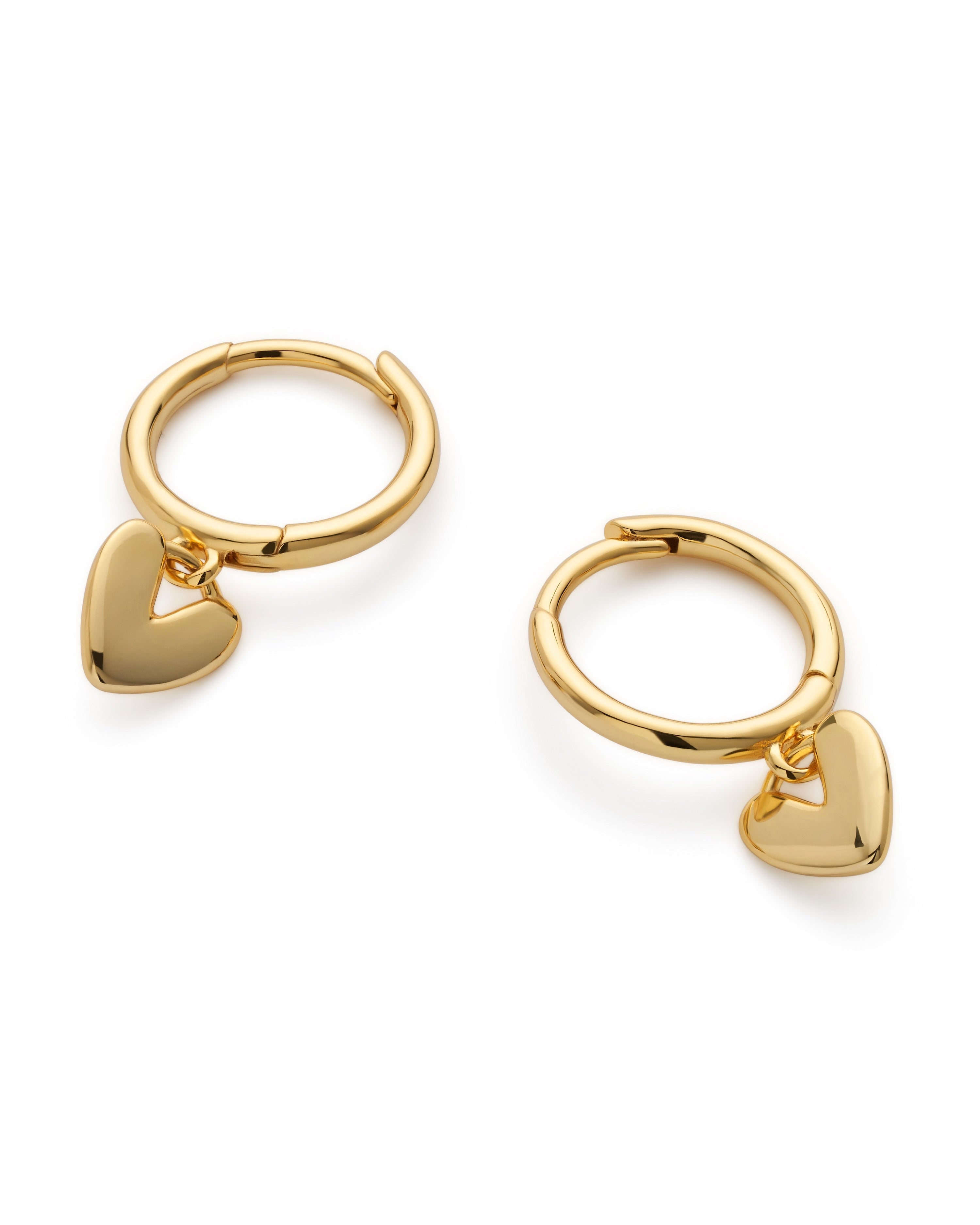 14k Gold Love Heart Hoop Earrings - Earrings - Elk & Bloom