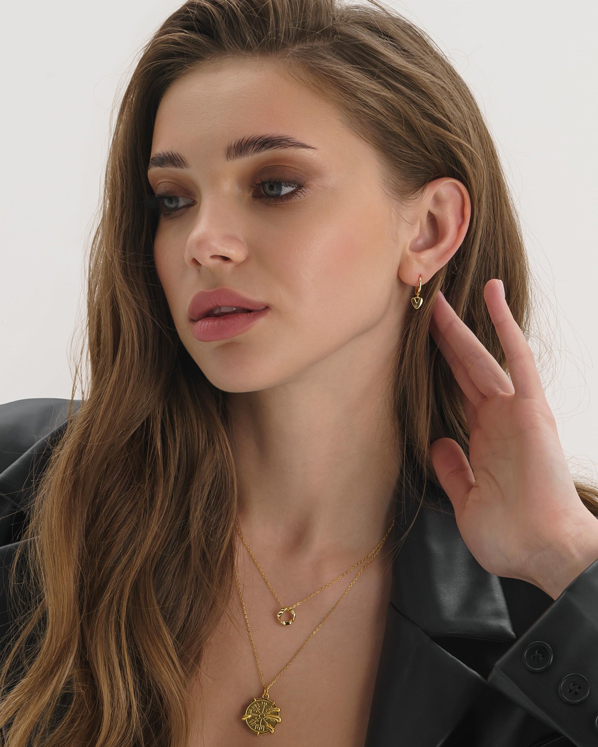 14k Gold Love Heart Hoop Earrings - Earrings - Elk & Bloom