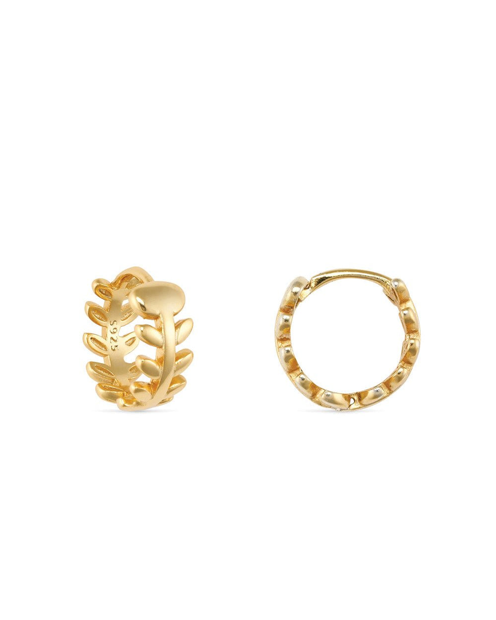 14K Gold Plated Silver Tiny Huggie Hoop Earrings - Earrings - Elk & Bloom