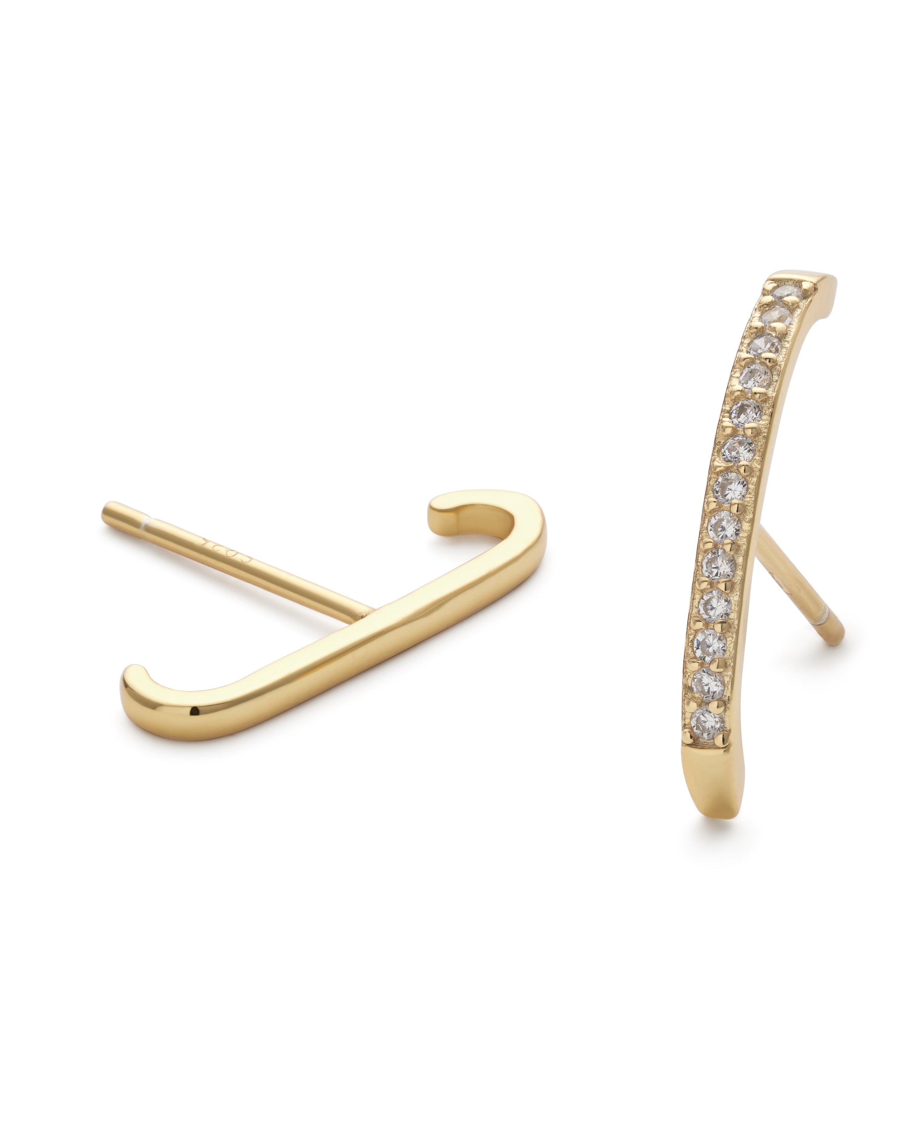 14K Gold Small Bar Stud Earrings - Earrings - Elk & Bloom