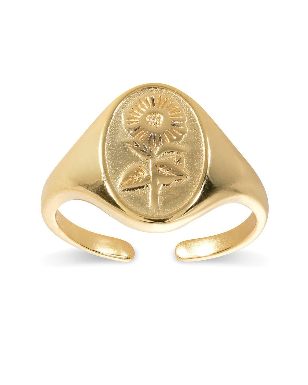 14K Gold Sunflower Ring - Rings - Elk & Bloom