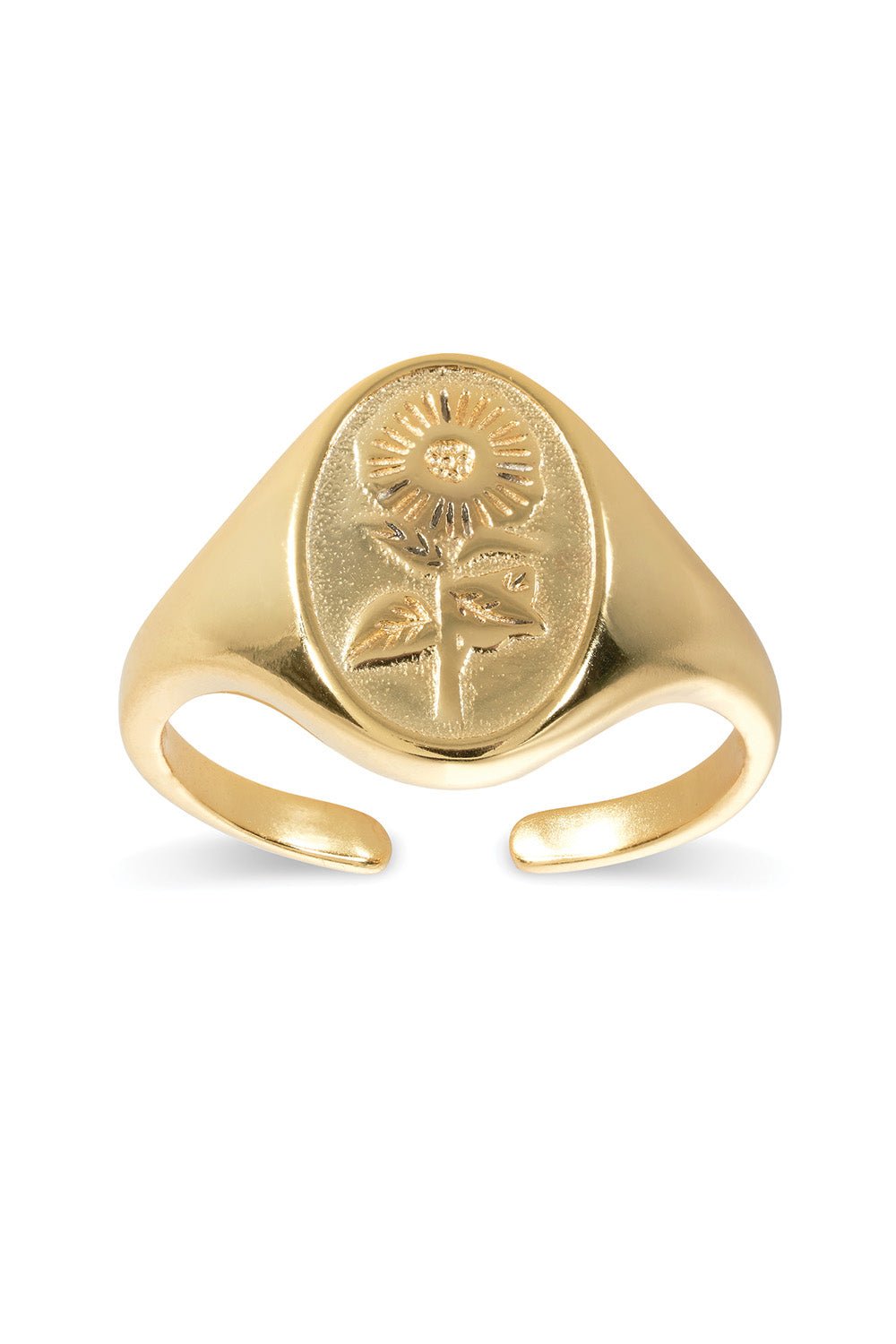 14K Gold Sunflower Ring - Rings - Elk & Bloom