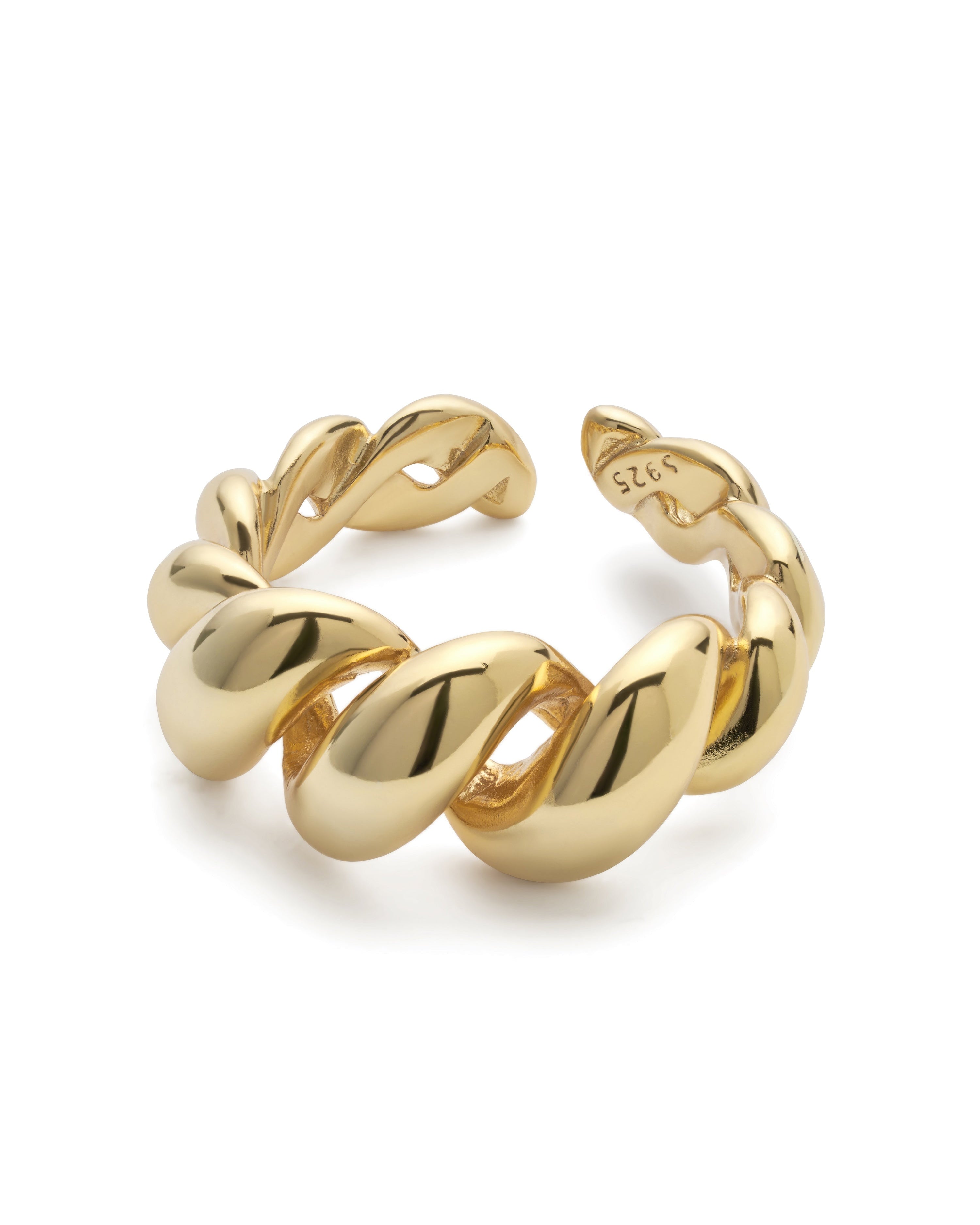 14K Gold Twist Link Ring - Rings - Elk & Bloom