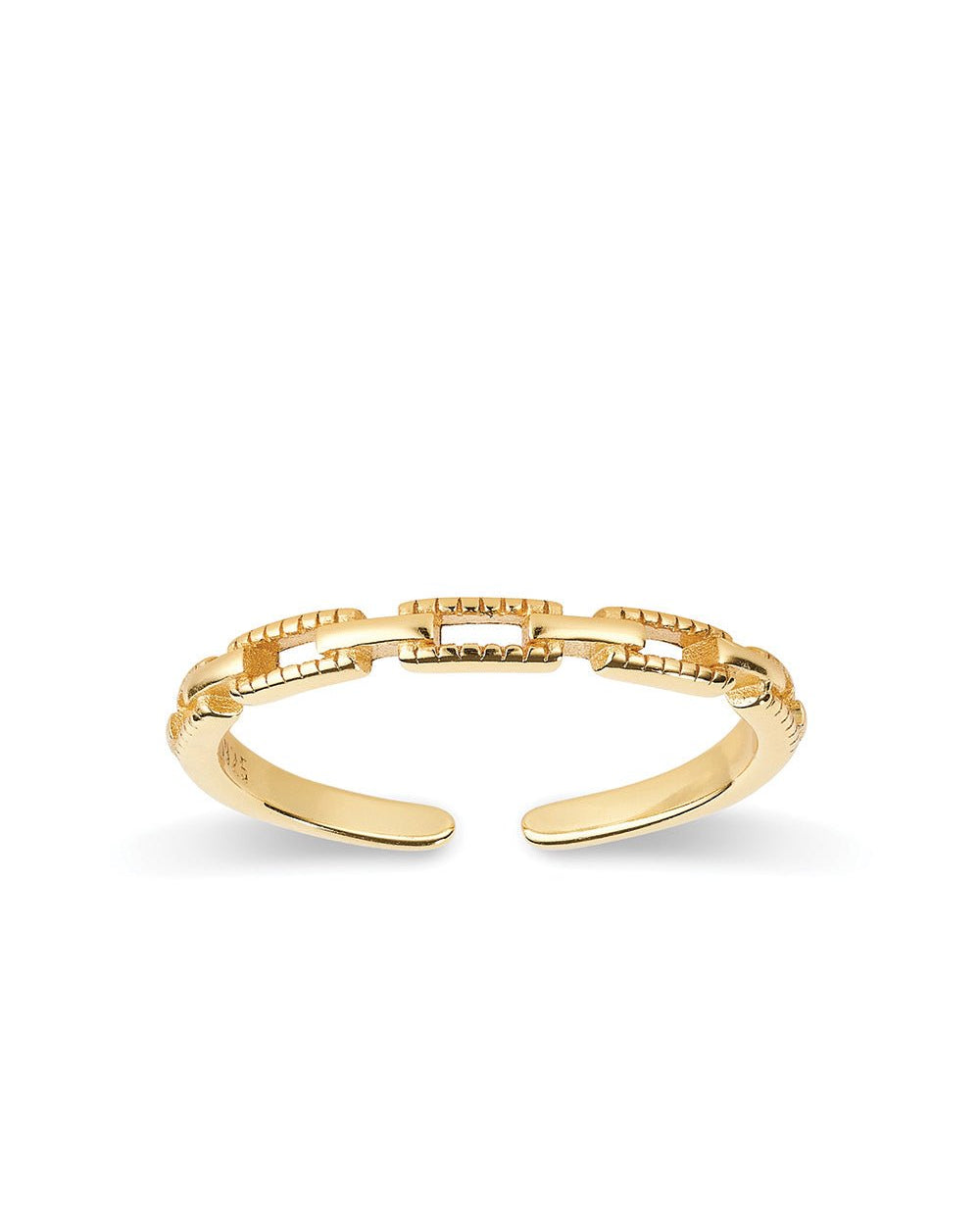 18K Gold Chain Link Stacking Ring - Rings - Elk & Bloom