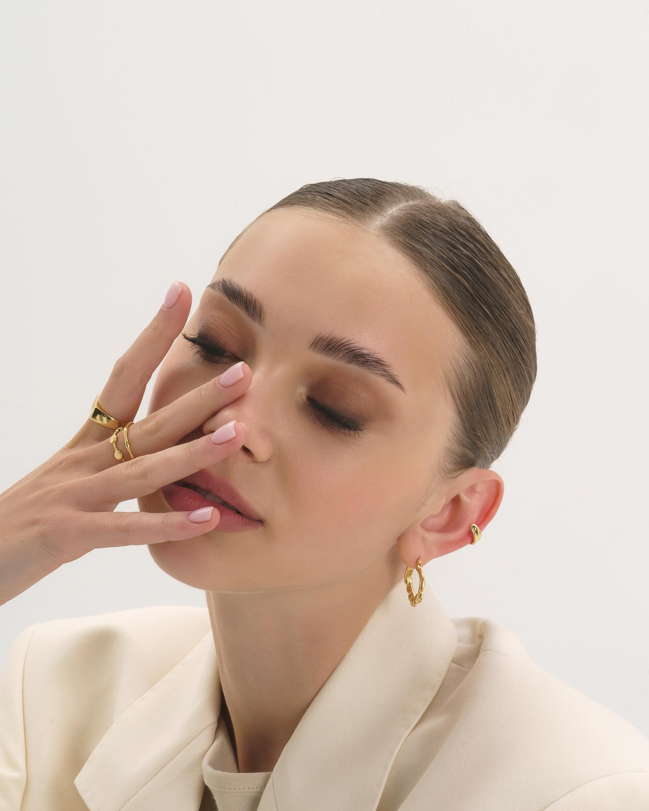 18K Gold Geometric Stacking Ring - Rings - Elk & Bloom