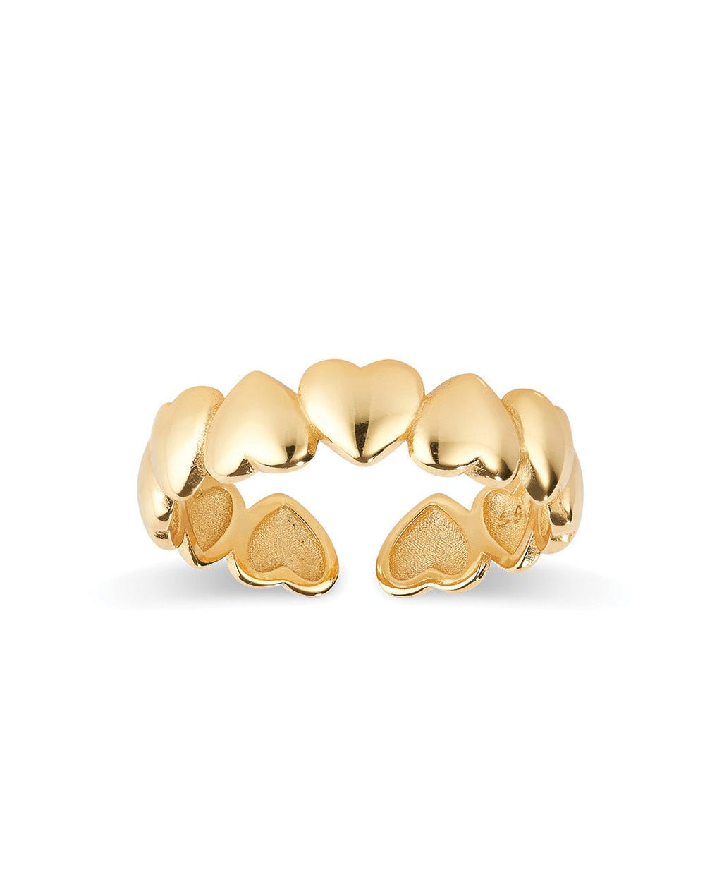 18K Gold Heart Band Stacking Ring - Rings - Elk & Bloom