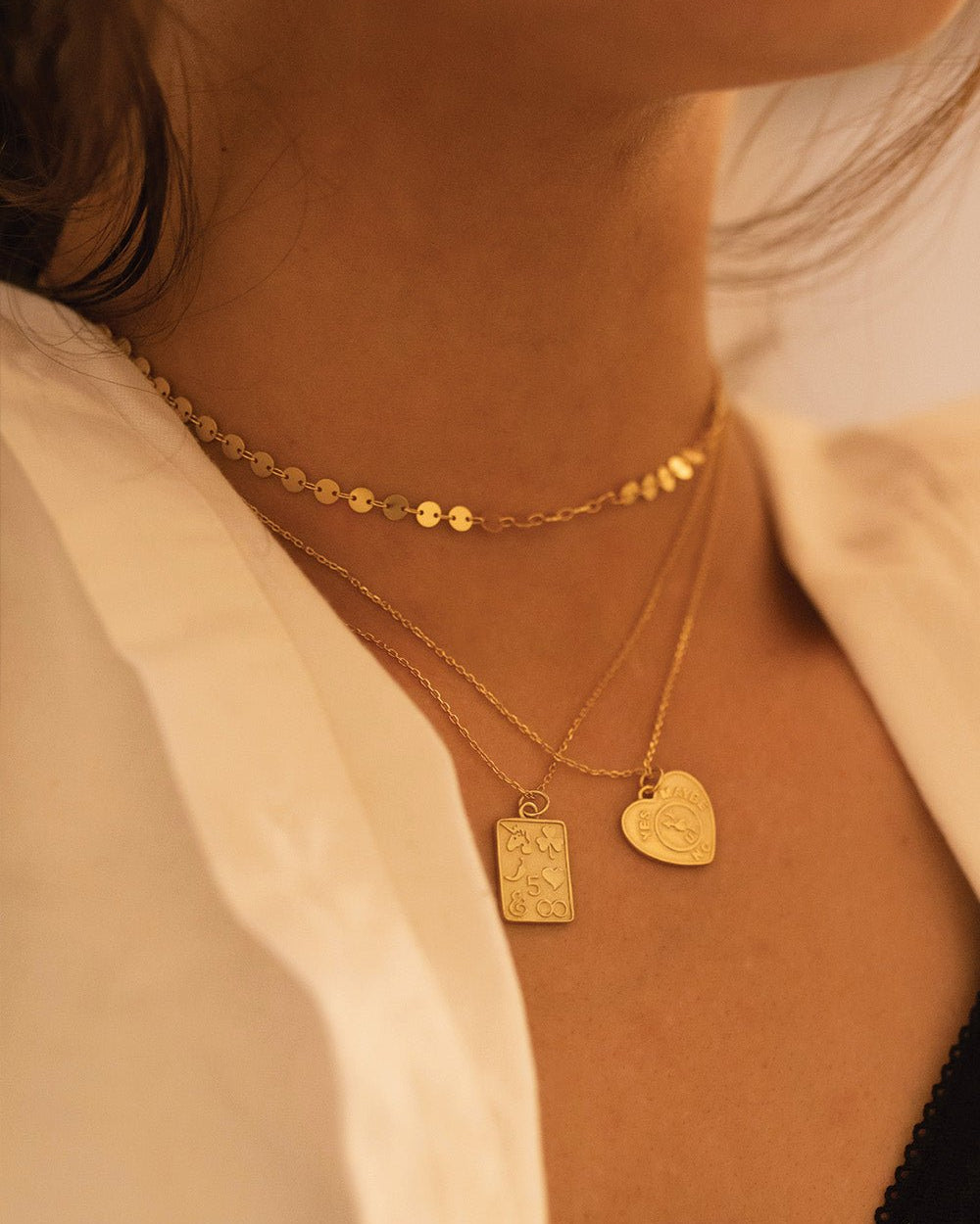 Chunky 14K Gold Card Necklace - Necklaces - Elk & Bloom