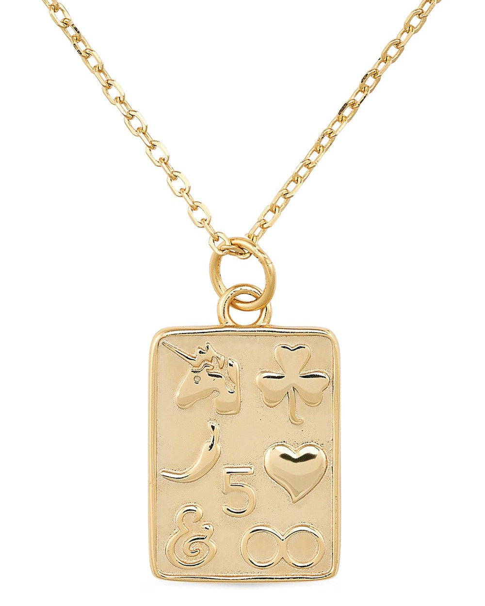 Chunky 14K Gold Card Necklace - Necklaces - Elk & Bloom