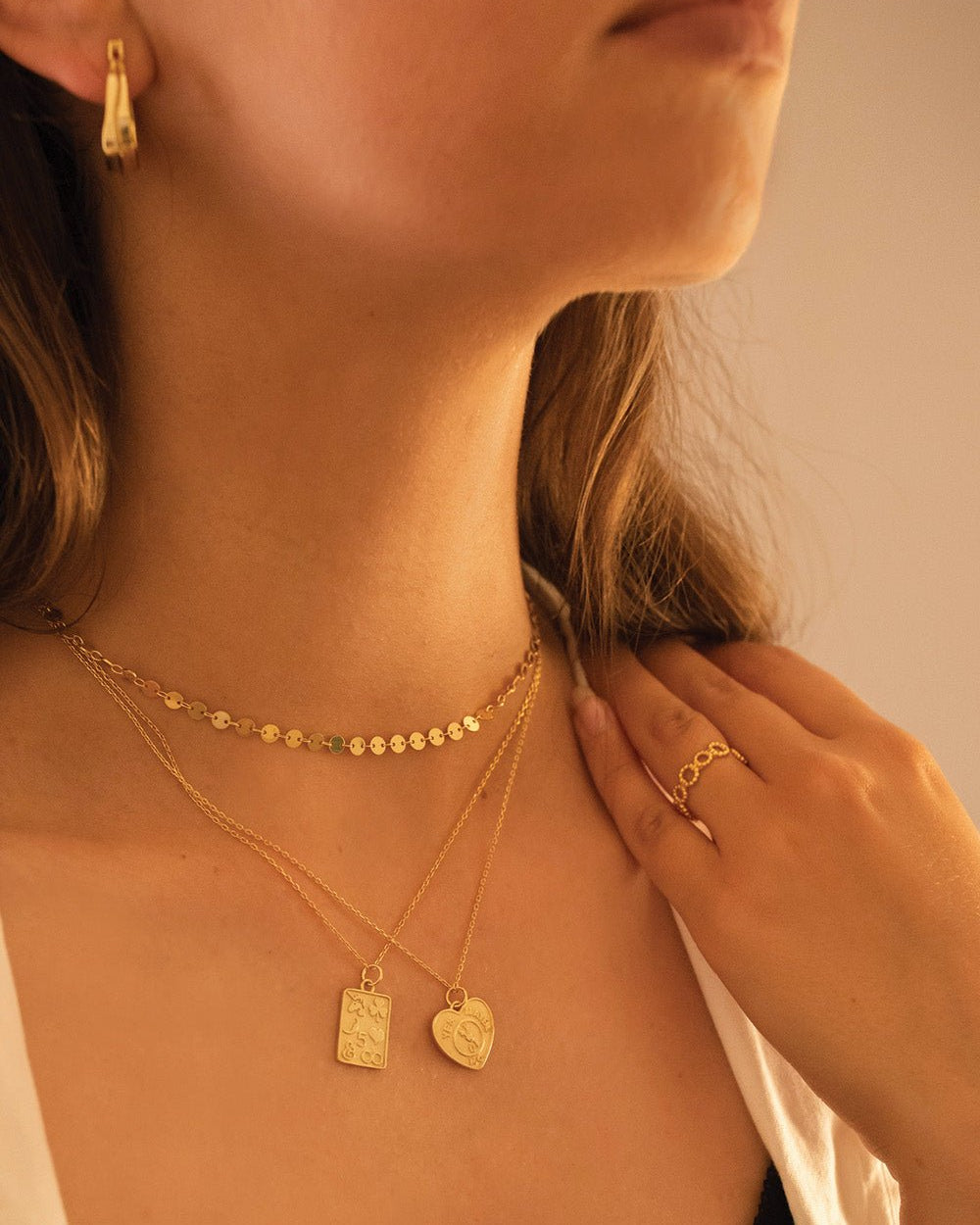 Chunky 14K Gold Love Heart Necklace - Necklaces - Elk & Bloom