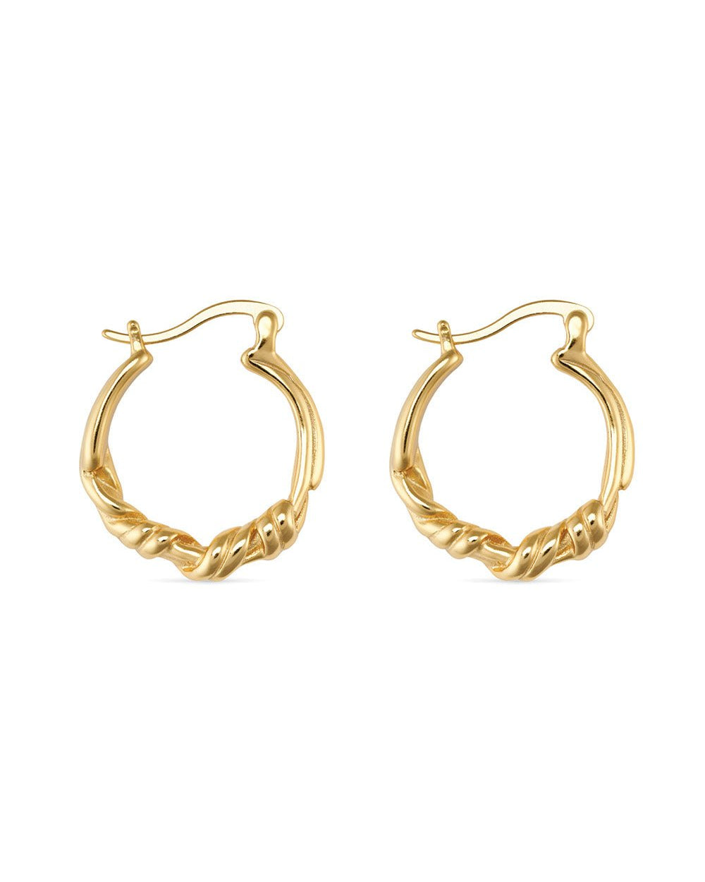 Chunky 14K Gold Twisted Hoop Earrings - Earrings - Elk & Bloom