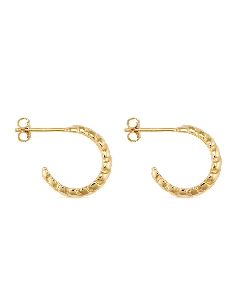 Chunky 14K Ribbed Gold Hoop Earrings - Earrings - Elk & Bloom