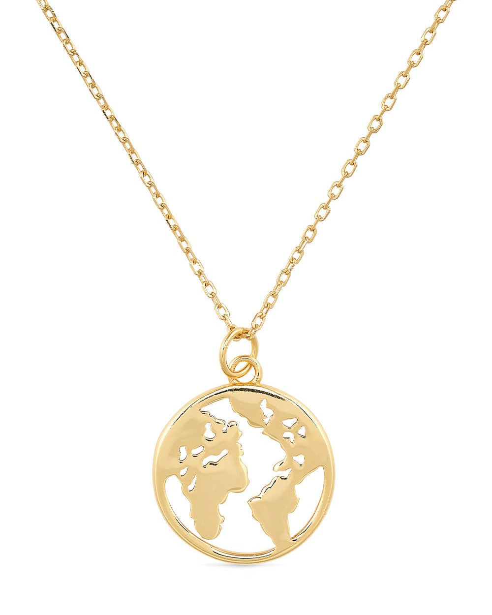 Chunky 18K Gold Globe Earth Necklace - Necklaces - Elk & Bloom