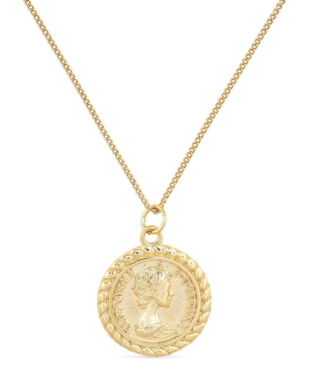 Chunky 18K Gold Lucky Coin Medallion Necklace - Necklaces - Elk & Bloom