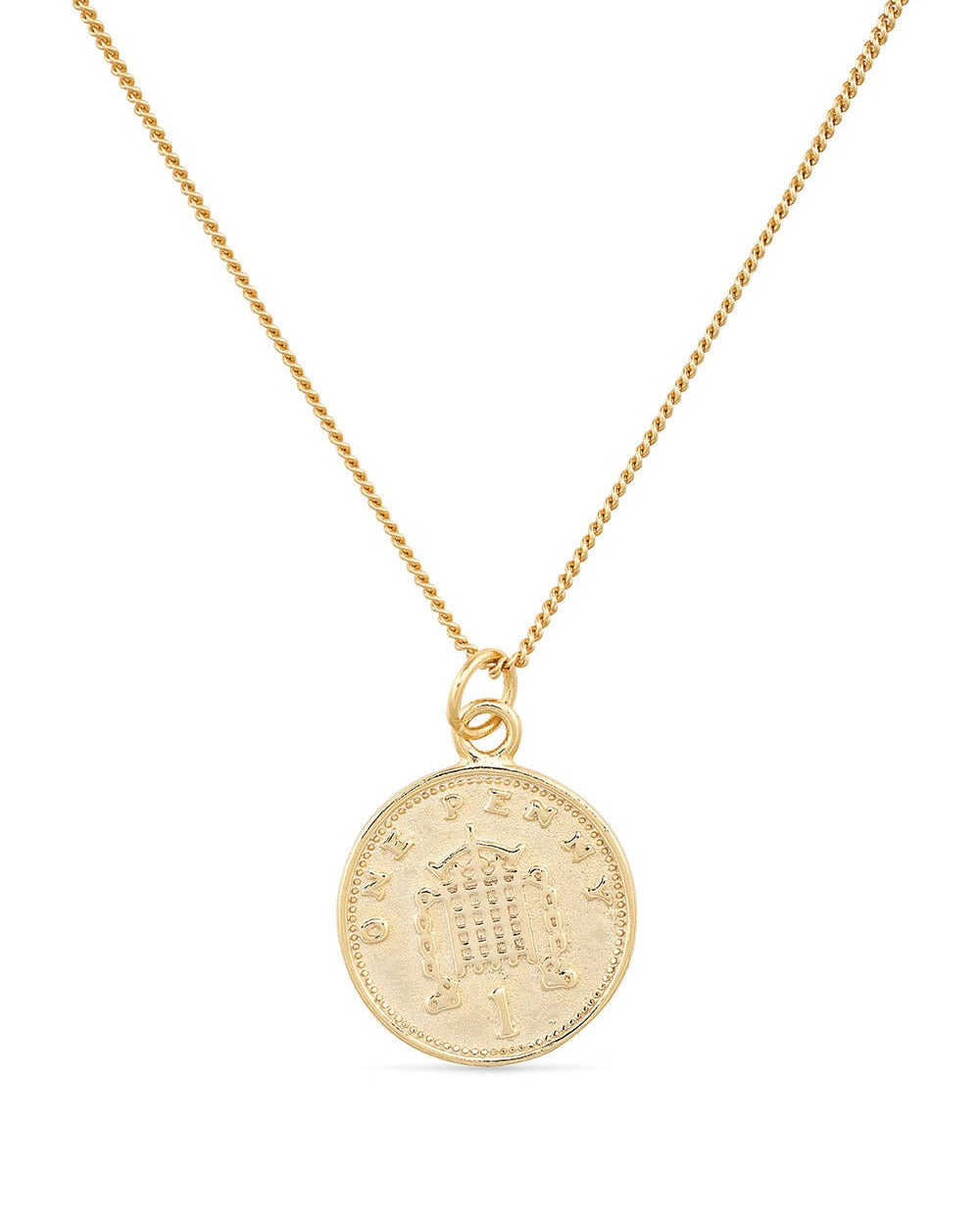 Chunky 18K Gold Lucky Penny Coin Medallion Necklace - Necklaces - Elk & Bloom