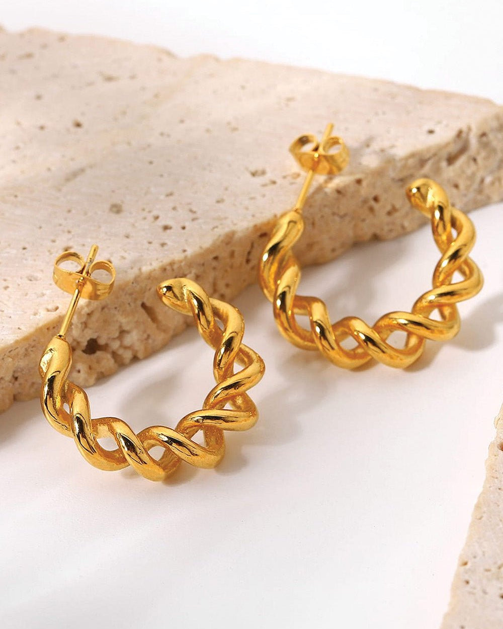 Chunky 18K Thick Gold Hoops - Earrings - Elk & Bloom