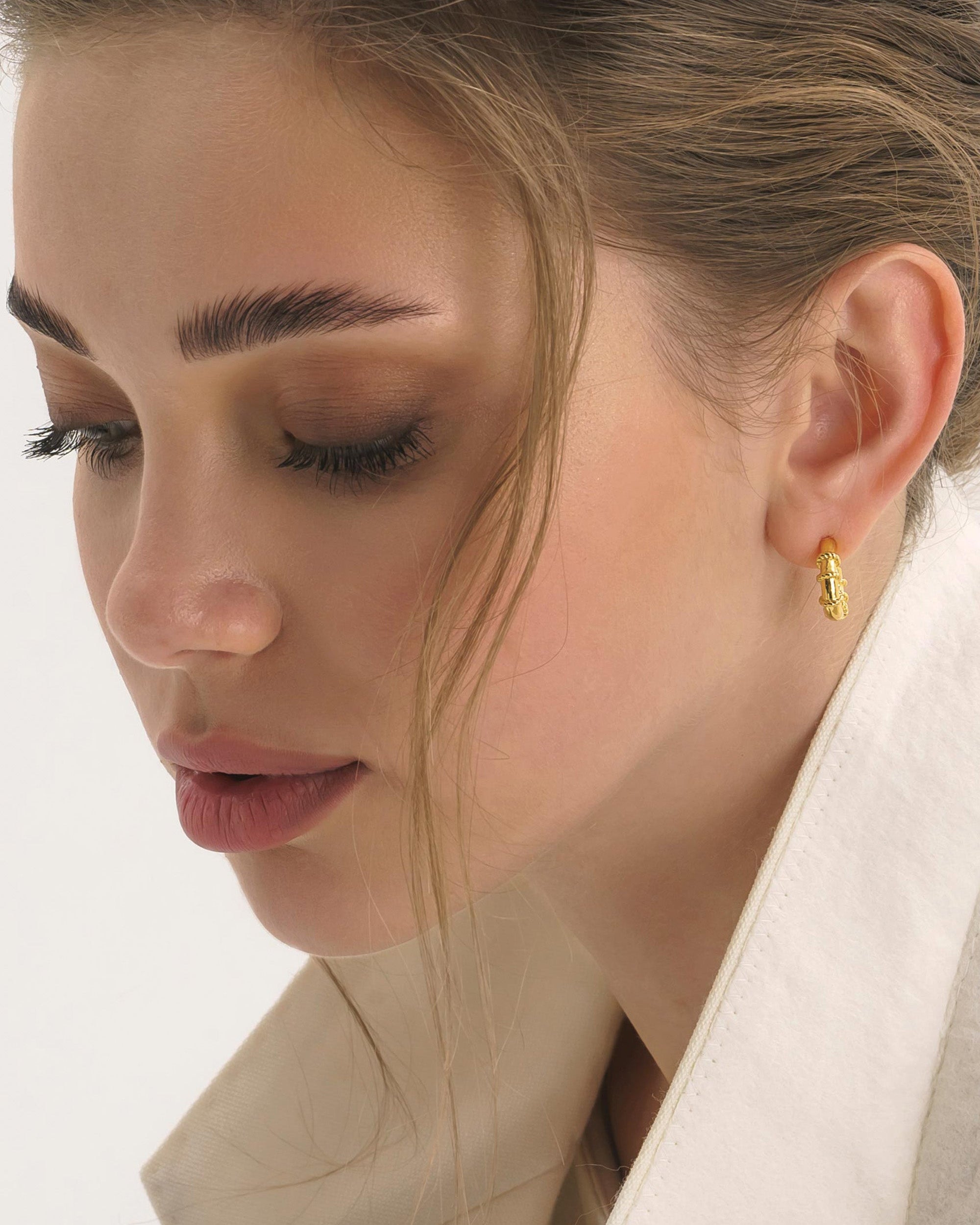 Chunky Gold Rope Huggie Hoop Earrings - Earrings - Elk & Bloom