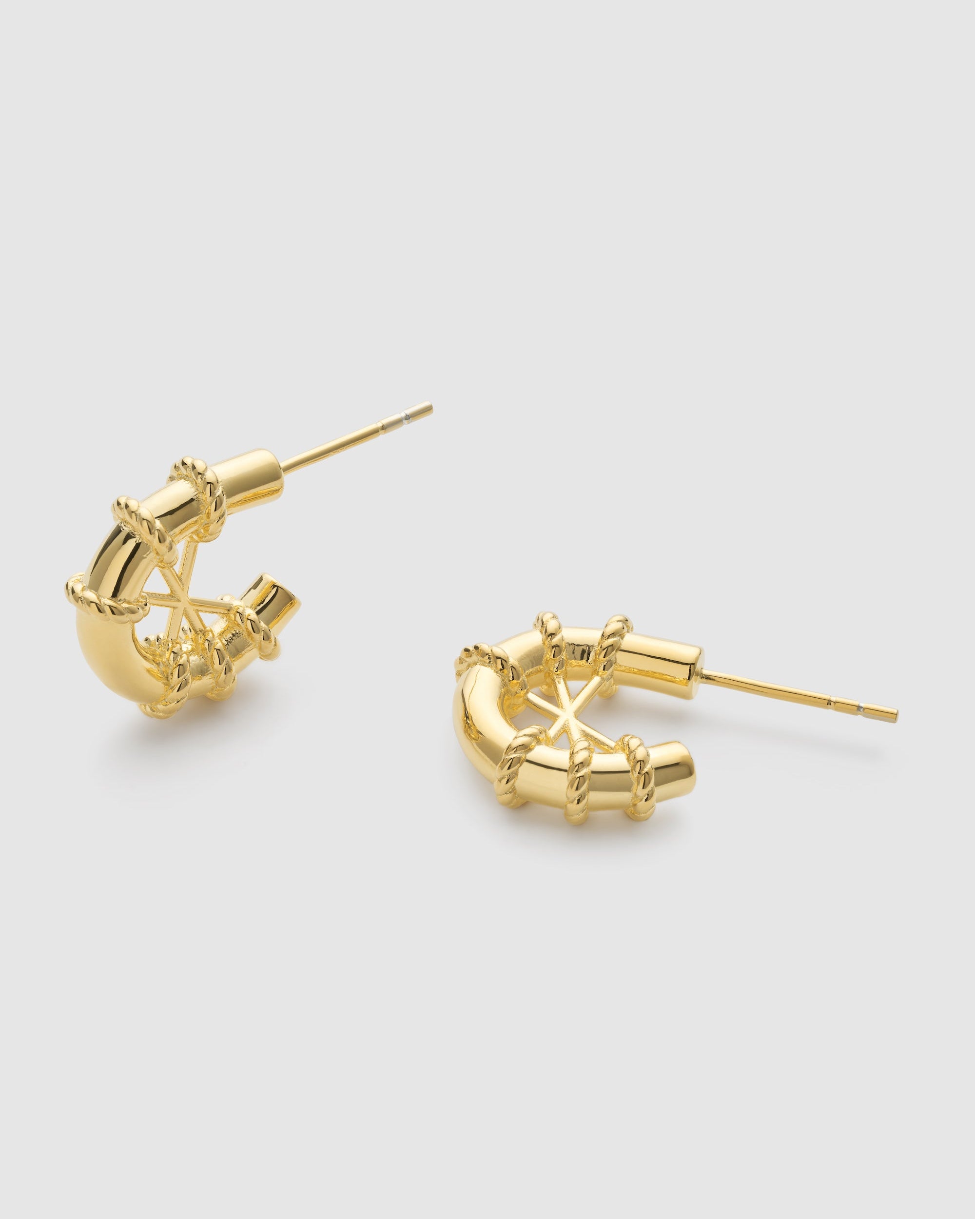 Chunky Gold Rope Huggie Hoop Earrings - Earrings - Elk & Bloom