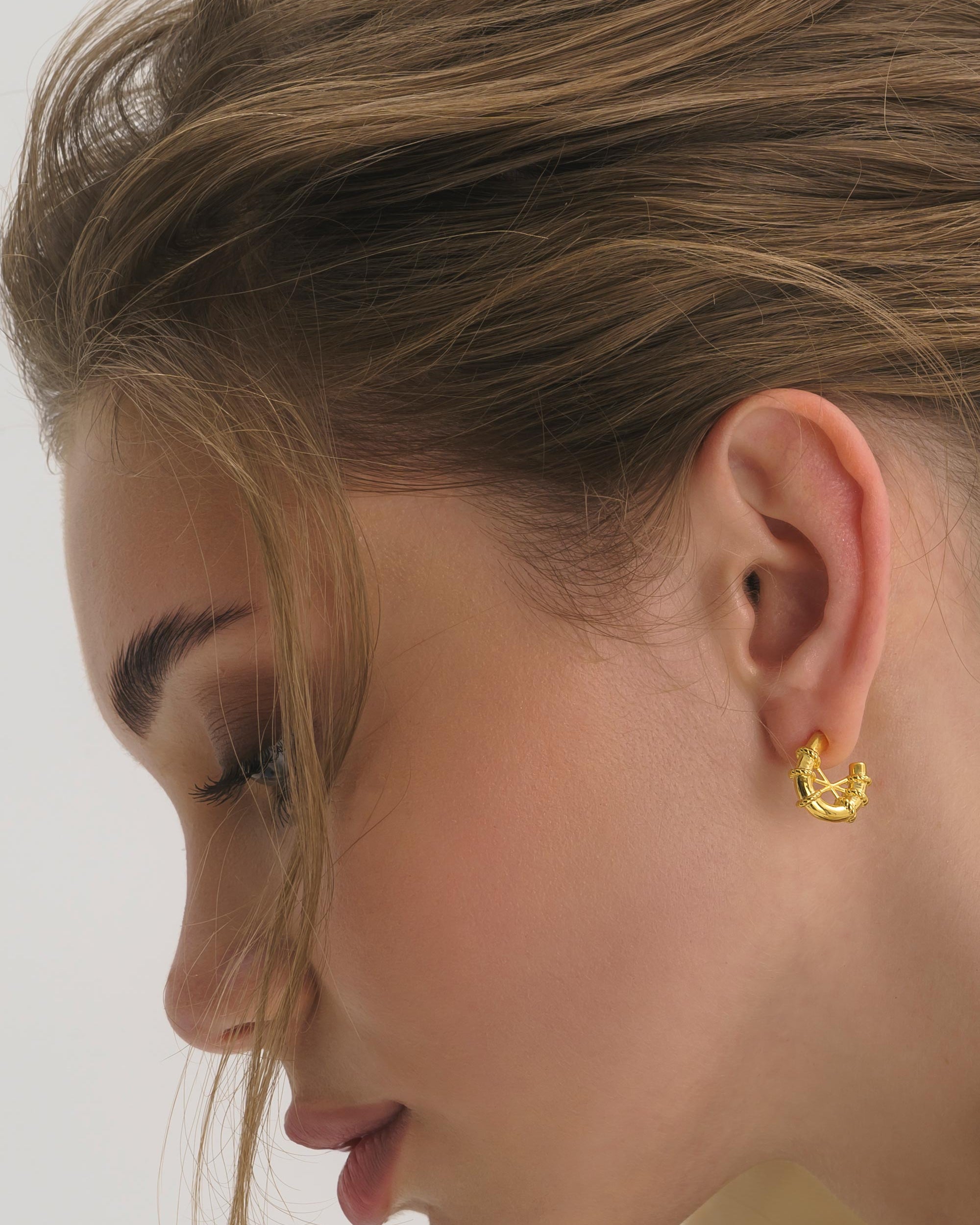 Chunky Gold Rope Huggie Hoop Earrings - Earrings - Elk & Bloom