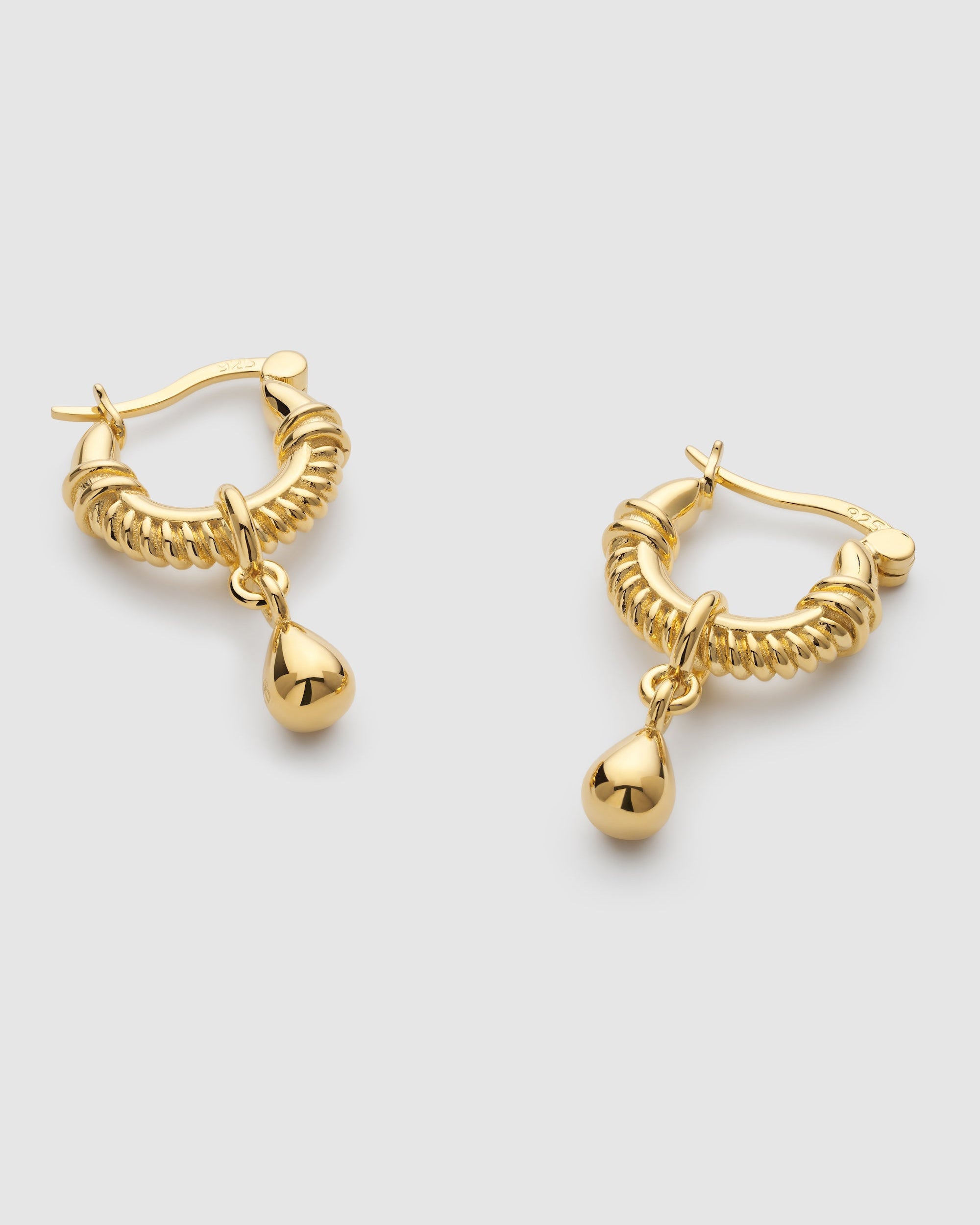 Chunky Gold Teardrop Huggie Hoop Earrings - Earrings - Elk & Bloom