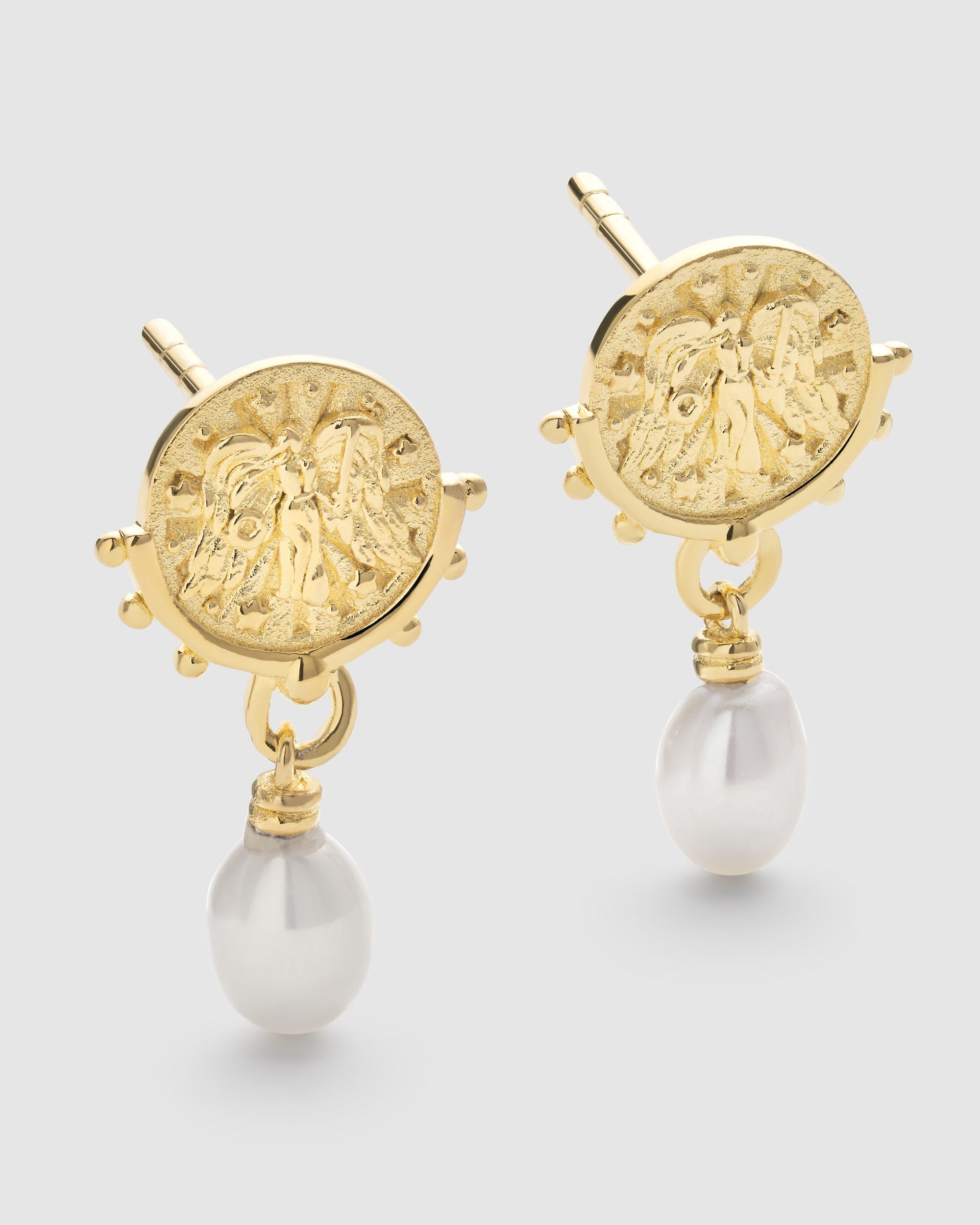 Chunky Pearl Gold Goddess Drop Earrings - Earrings - Elk & Bloom