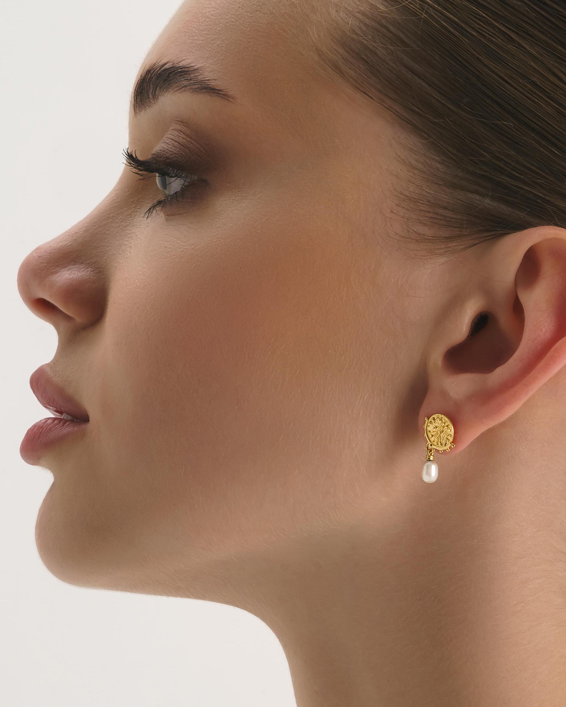 Chunky Pearl Gold Goddess Drop Earrings - Earrings - Elk & Bloom