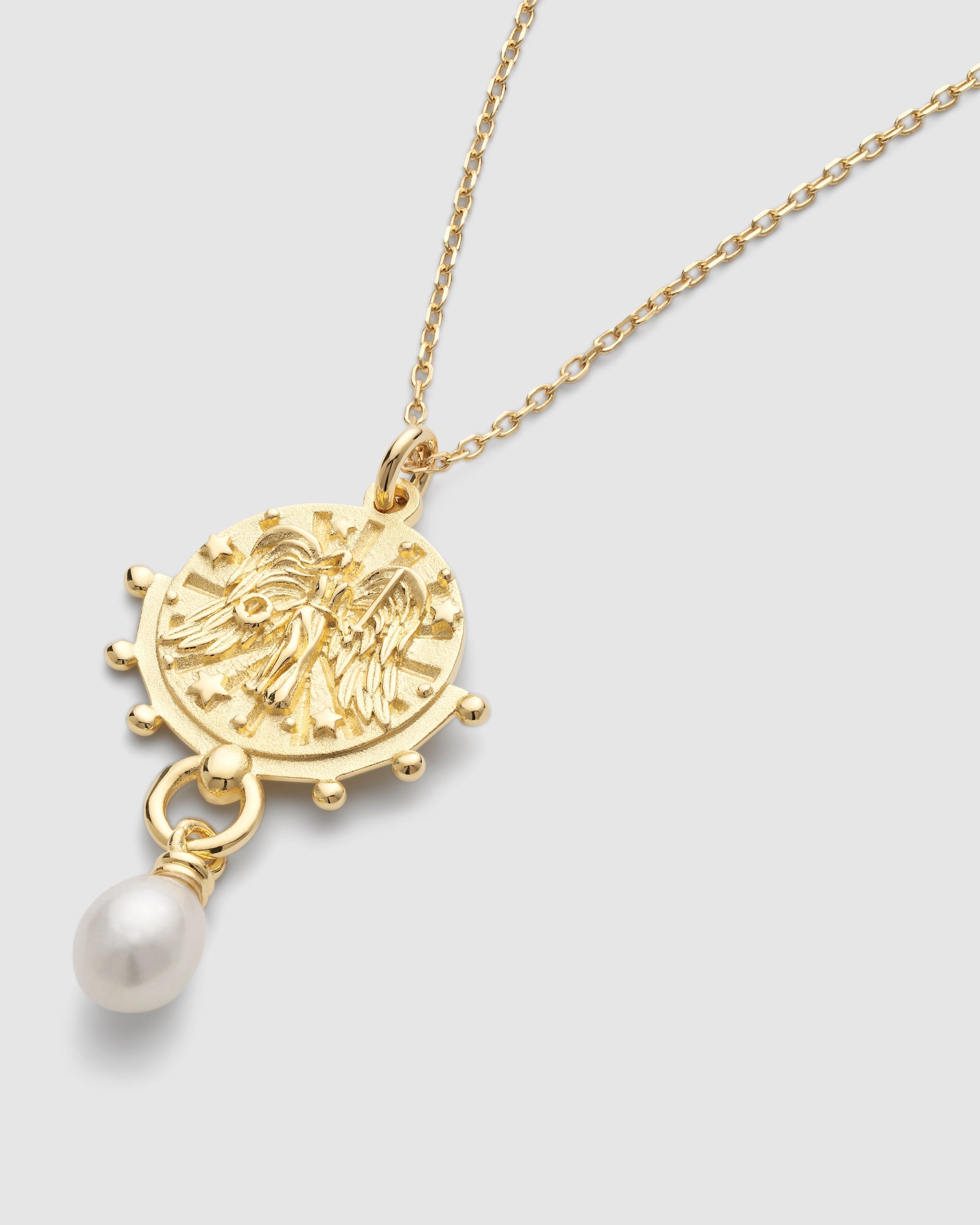 Chunky Pearl Gold Goddess Layered Necklace - Necklaces - Elk & Bloom