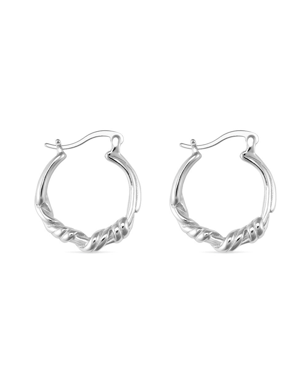 Chunky Sterling Silver Twisted Hoop Earrings - Earrings - Elk & Bloom