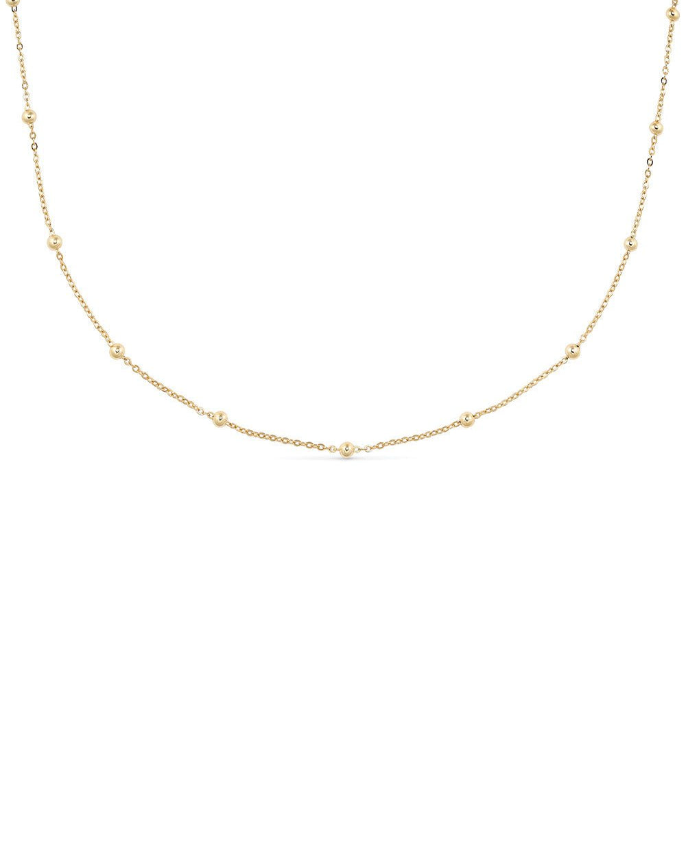 Dainty 14K Gold Bead Choker Necklace - Necklaces - Elk & Bloom