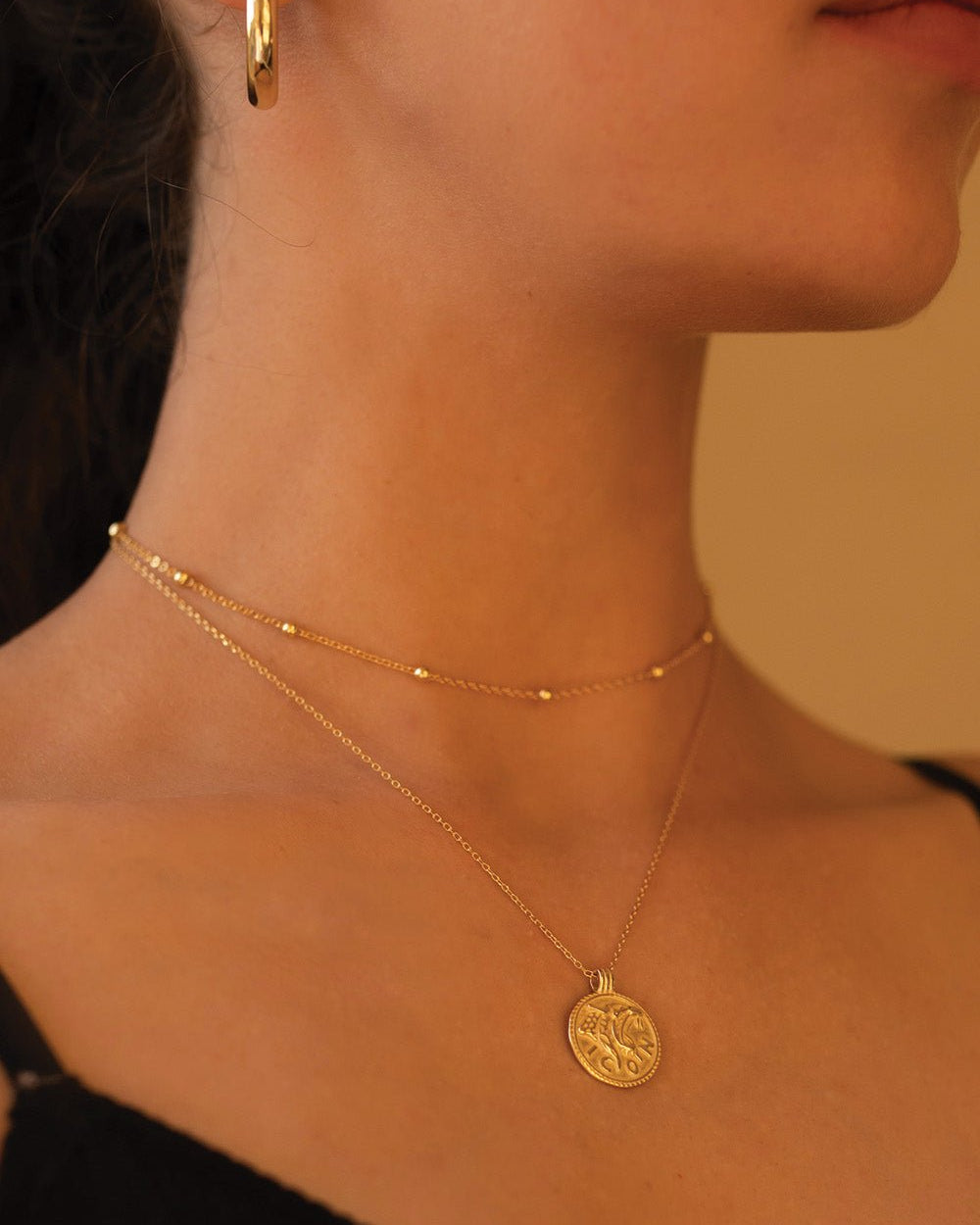 Dainty 14K Gold Bead Choker Necklace - Necklaces - Elk & Bloom