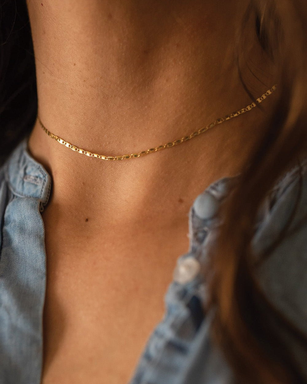 Dainty 14K Gold Chain Choker - Necklaces - Elk & Bloom