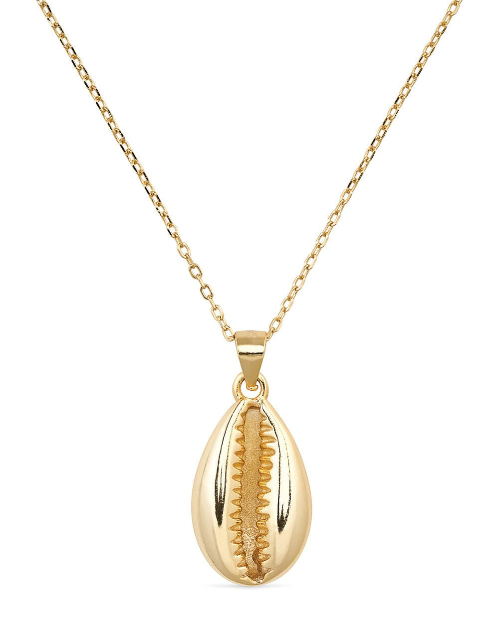 Dainty 14K Gold Cowrie Shell Clam Necklace - Necklaces - Elk & Bloom