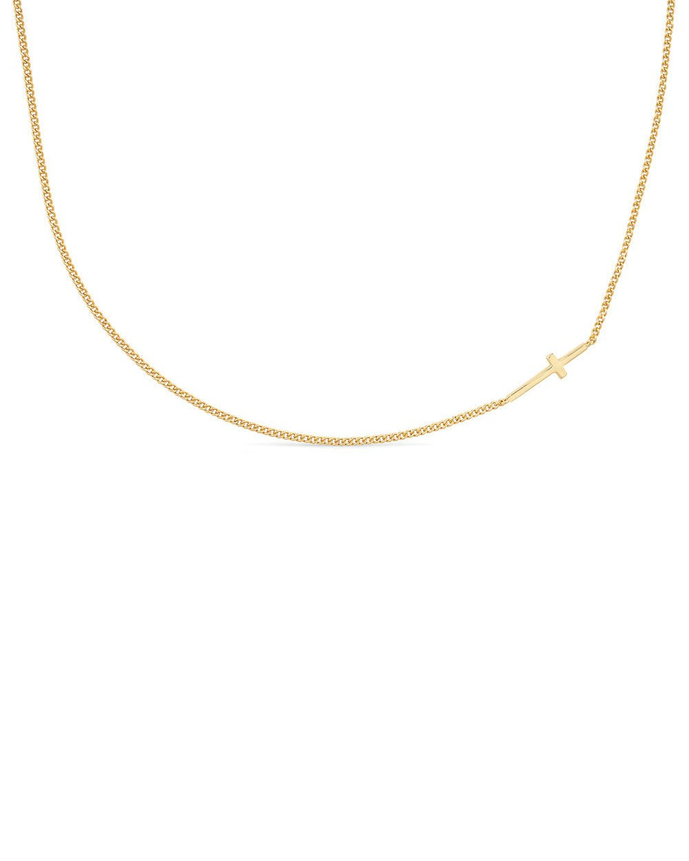Dainty 14K Gold Cross Choker Necklace - Necklaces - Elk & Bloom