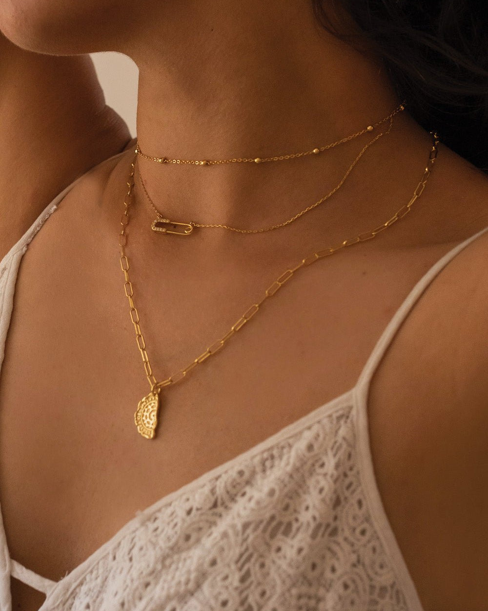 Dainty 14K Gold Safety Pin Necklace - Necklaces - Elk & Bloom