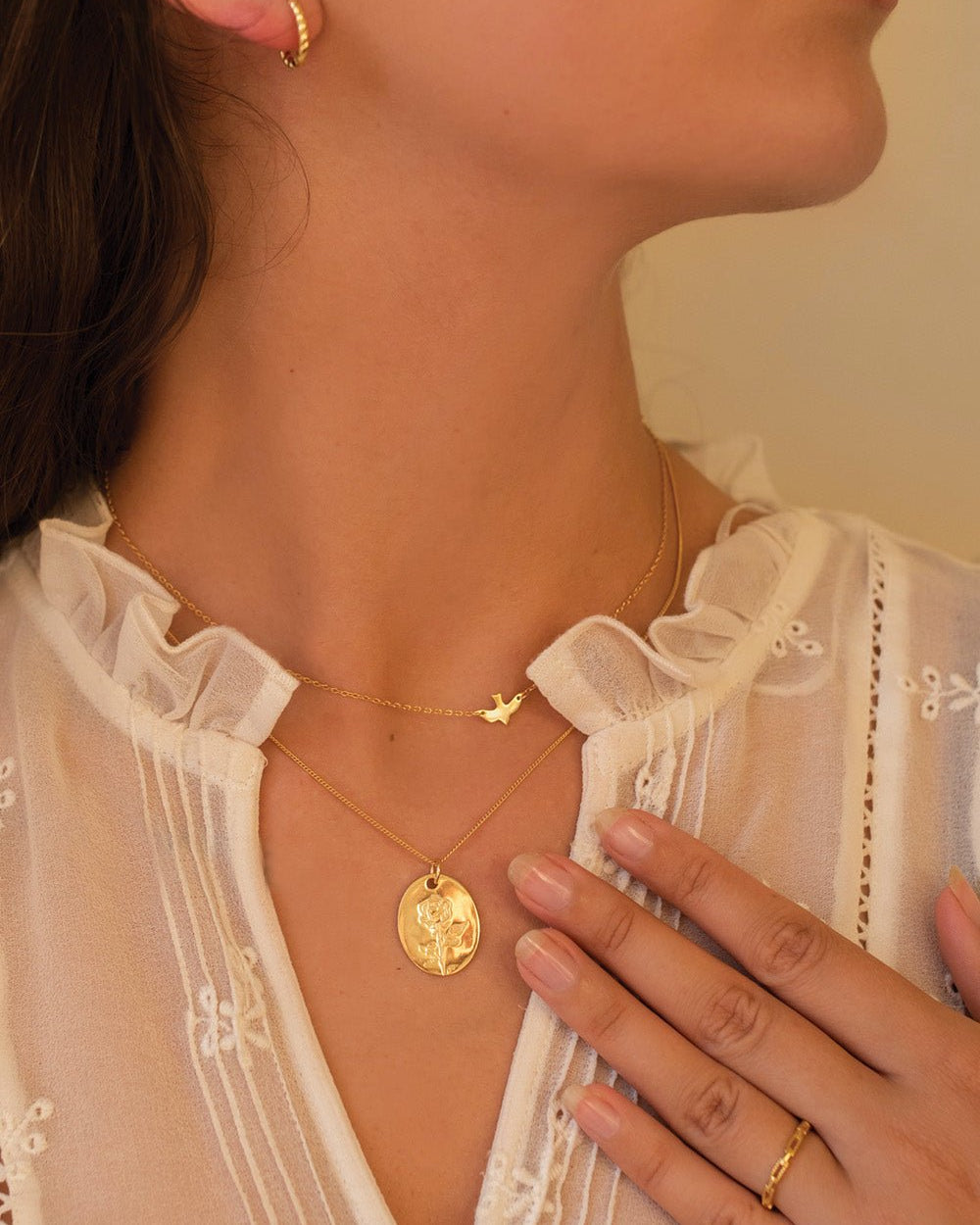 Dainty 18K Gold Bird Necklace Choker - Necklaces - Elk & Bloom