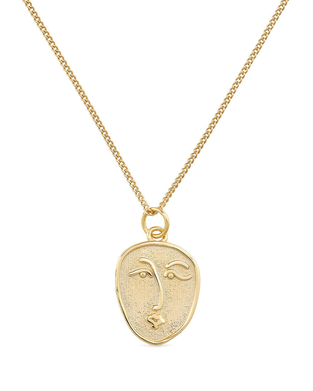 Dainty 18K Gold Face Minimalist Necklace - Necklaces - Elk & Bloom