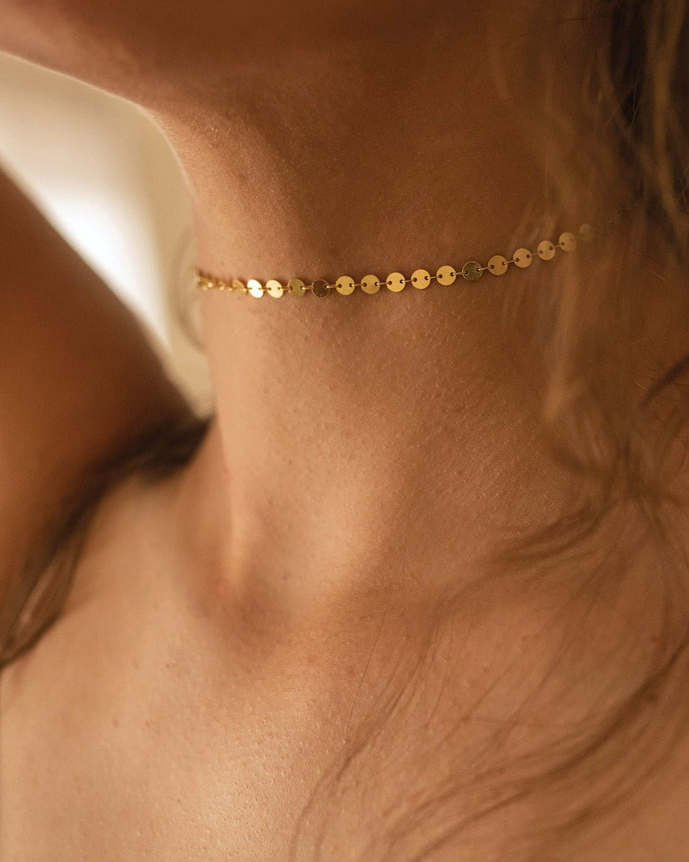 Dainty Gold 14K Disc Choker - Necklaces - Elk & Bloom