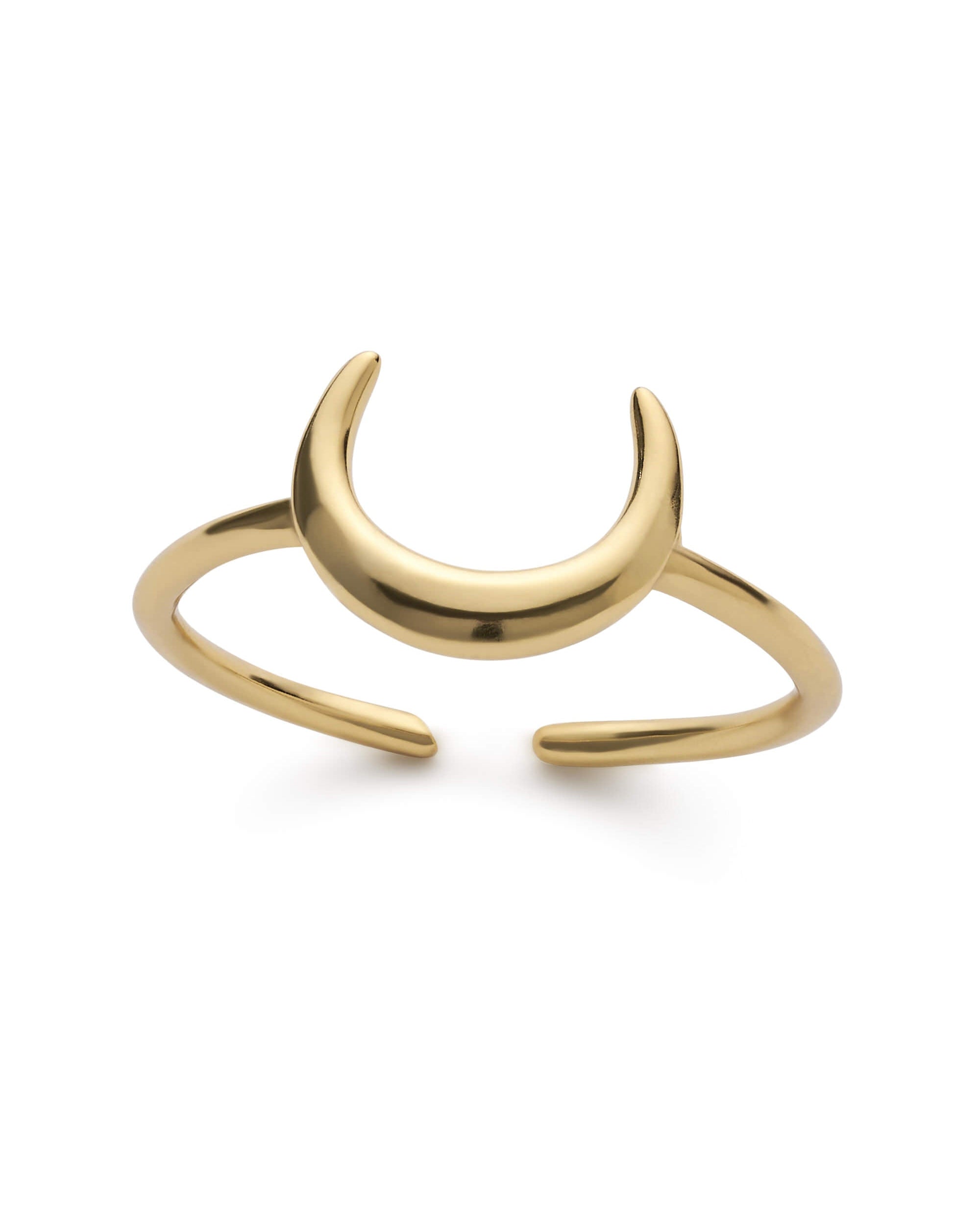 Dainty Moon 14K Gold Stacking Ring - Rings - Elk & Bloom