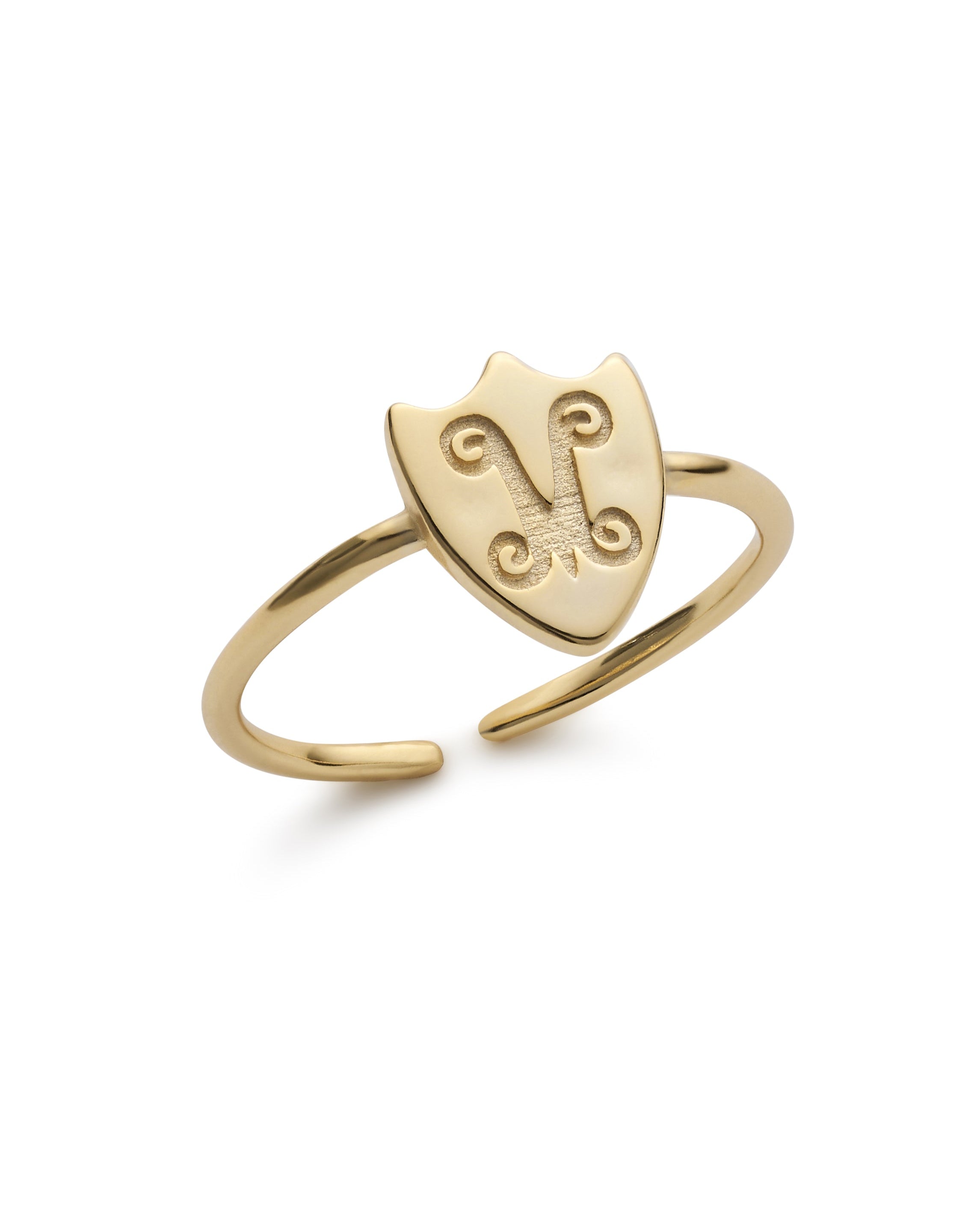 Dainty Shield 14K Gold Stacking Ring - Rings - Elk & Bloom