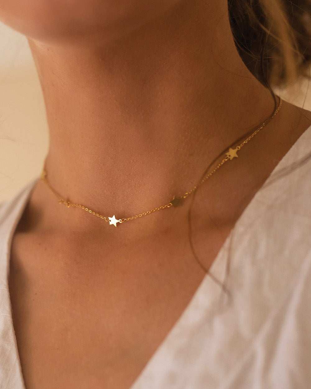 Dainty Sterling Silver Star Choker - Necklaces - Elk & Bloom