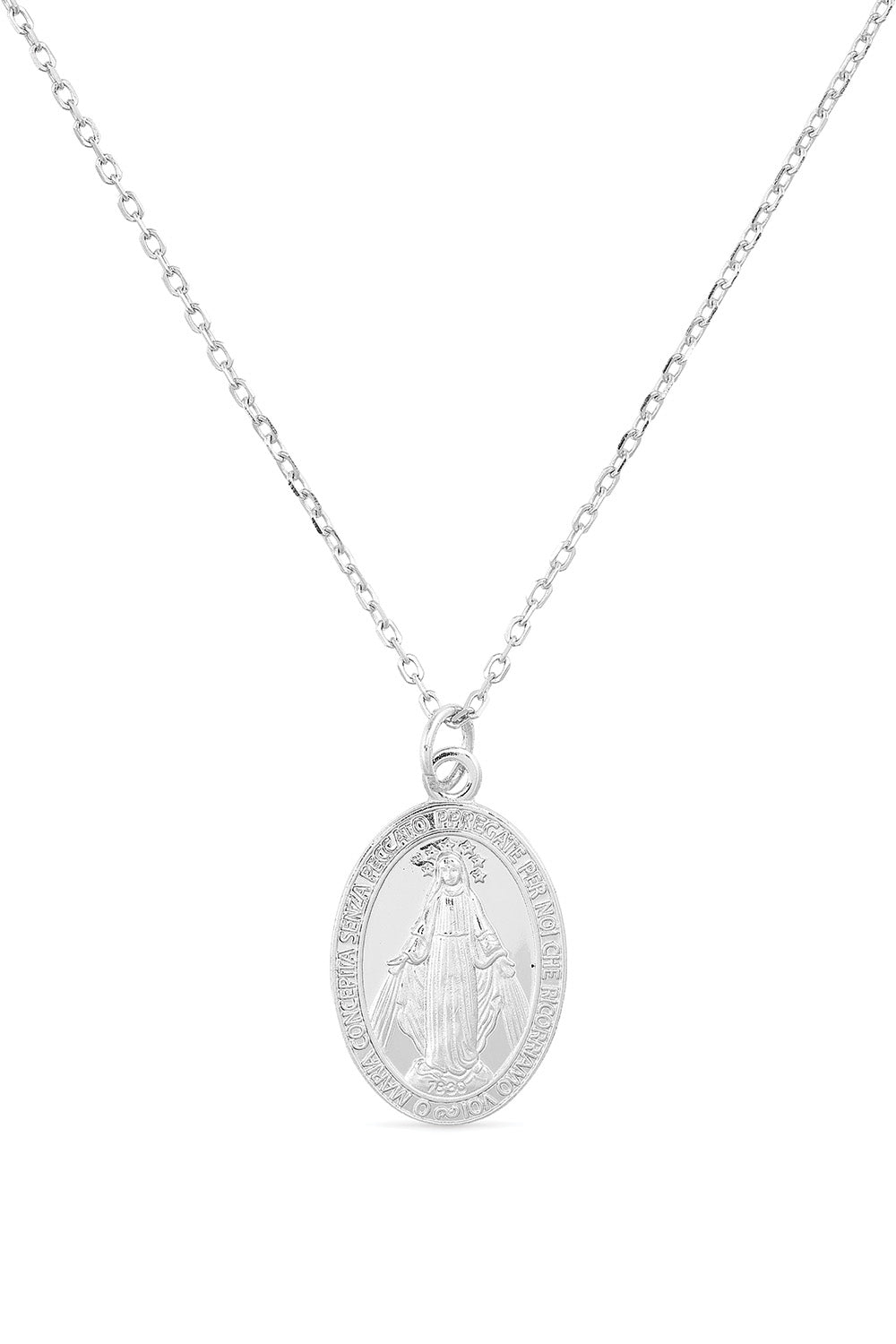 Dainty Sterling Silver Virgin Mary Miraculous Medal Choker Necklace - Necklaces - Elk & Bloom