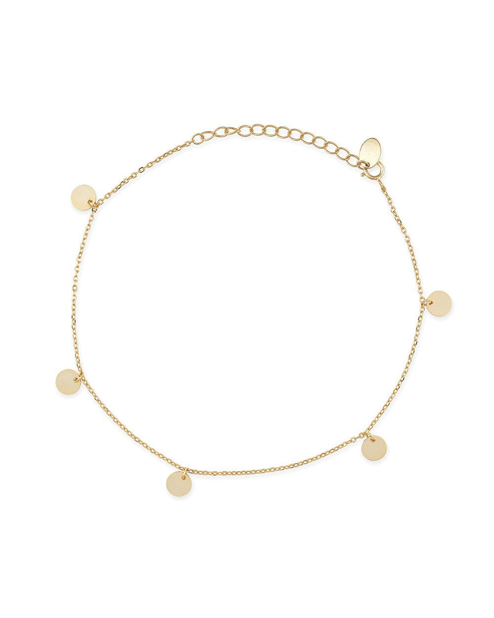 Delicate 14K Gold Coin Anklet - Anklets - Elk & Bloom