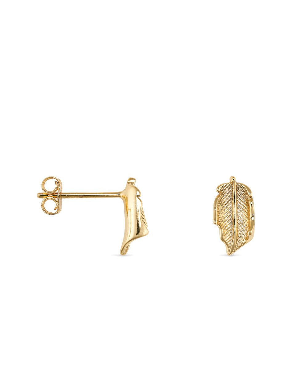 Gold Leaf Stud Earrings - Earrings - Elk & Bloom